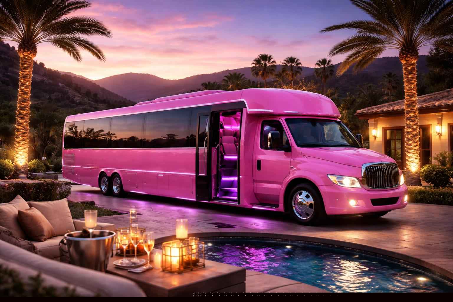 Alpine California Pink Party Bus Service