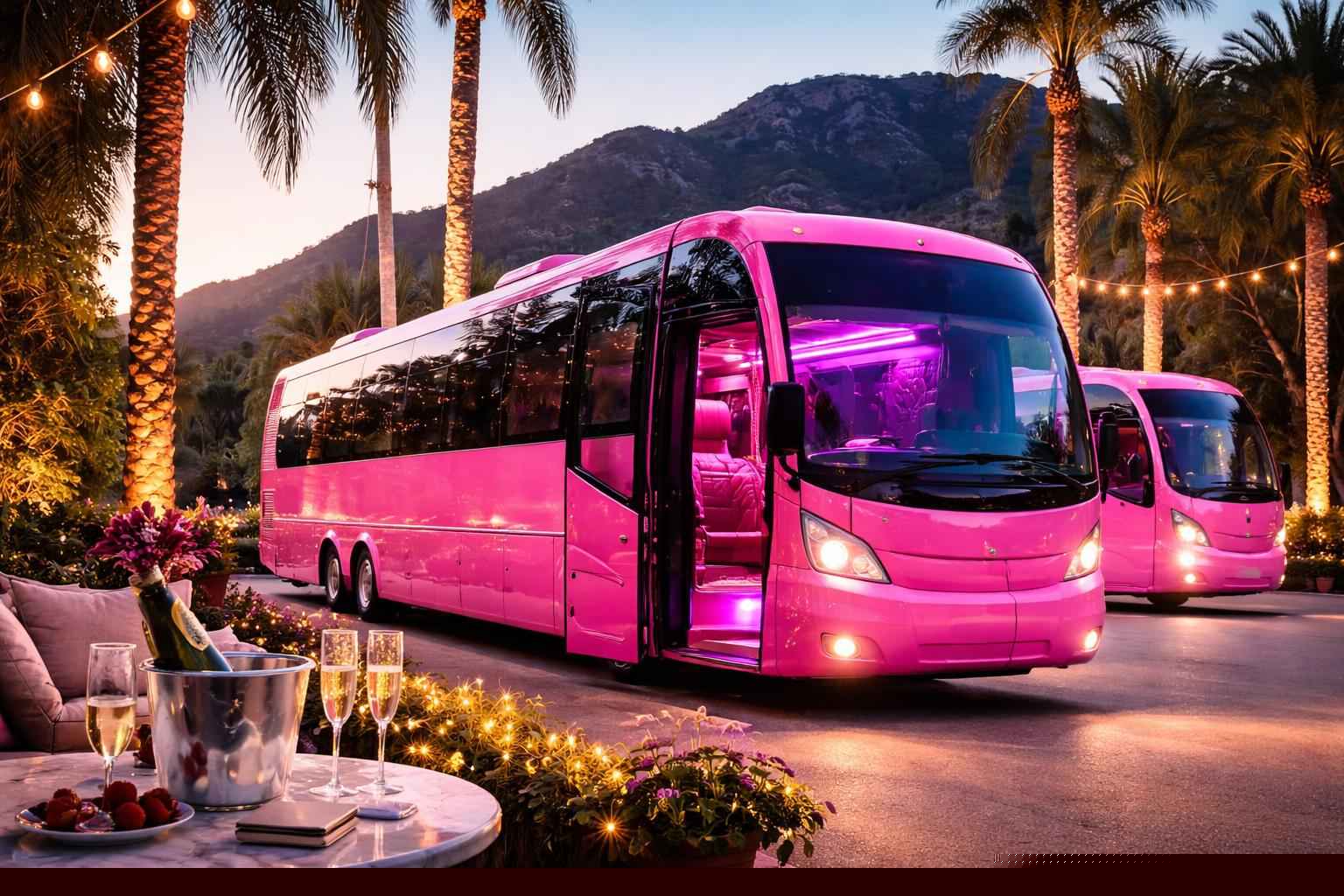 Alpine California Pink Party Buses