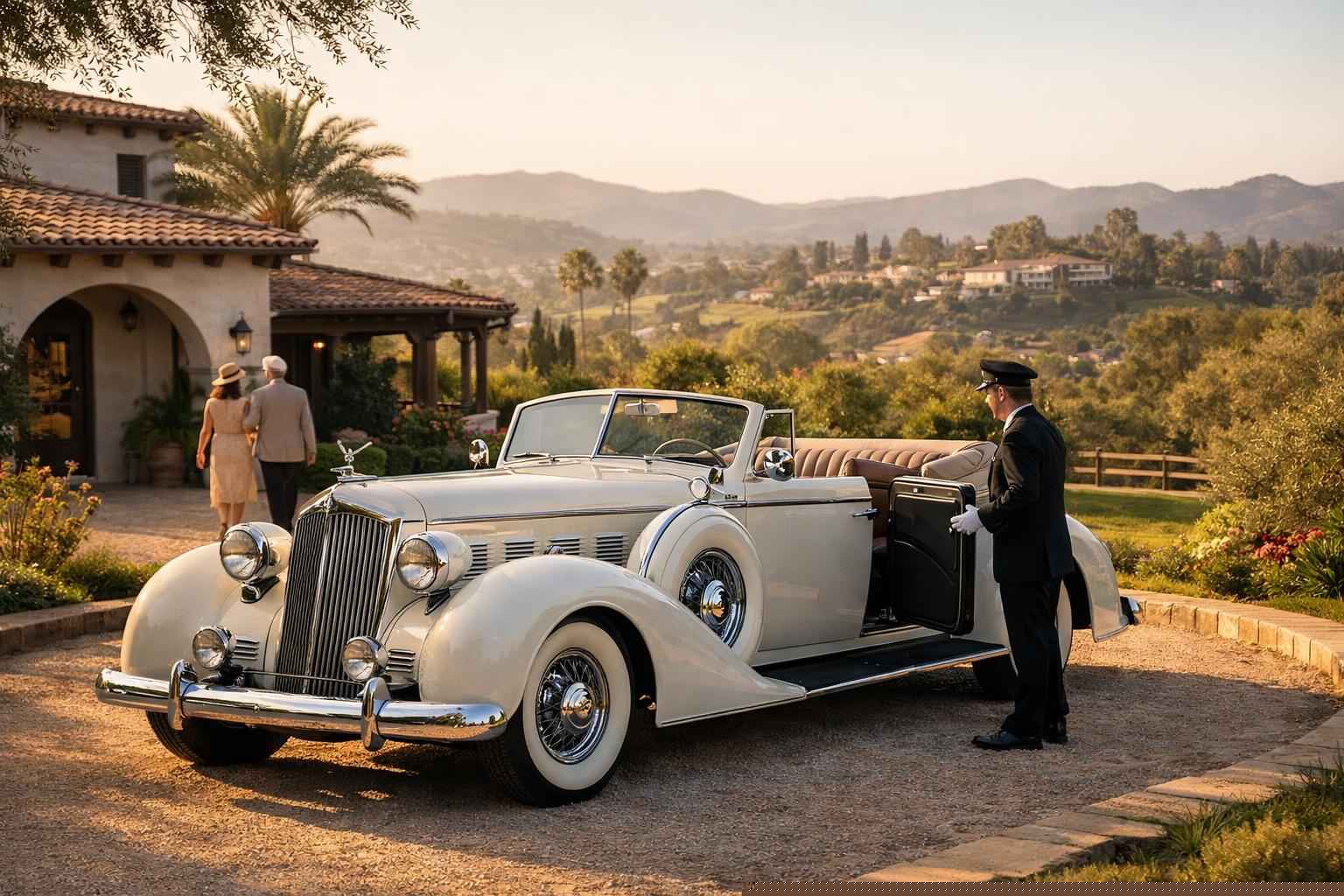 Antique Vehicle Rental Services With Driver In Rancho Santa Fe California