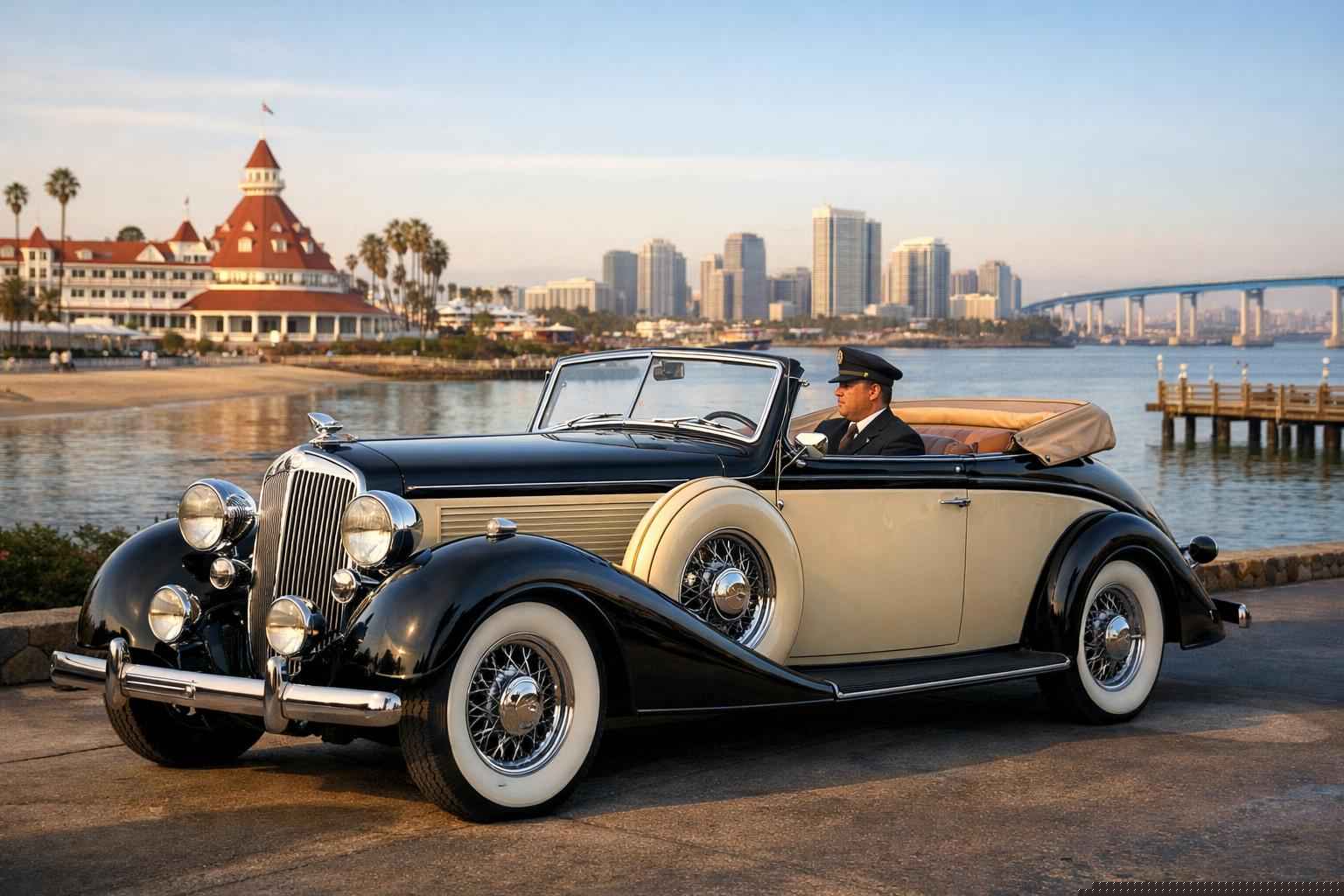 Antique Vehicle Rental With Driver Services In Coronado California