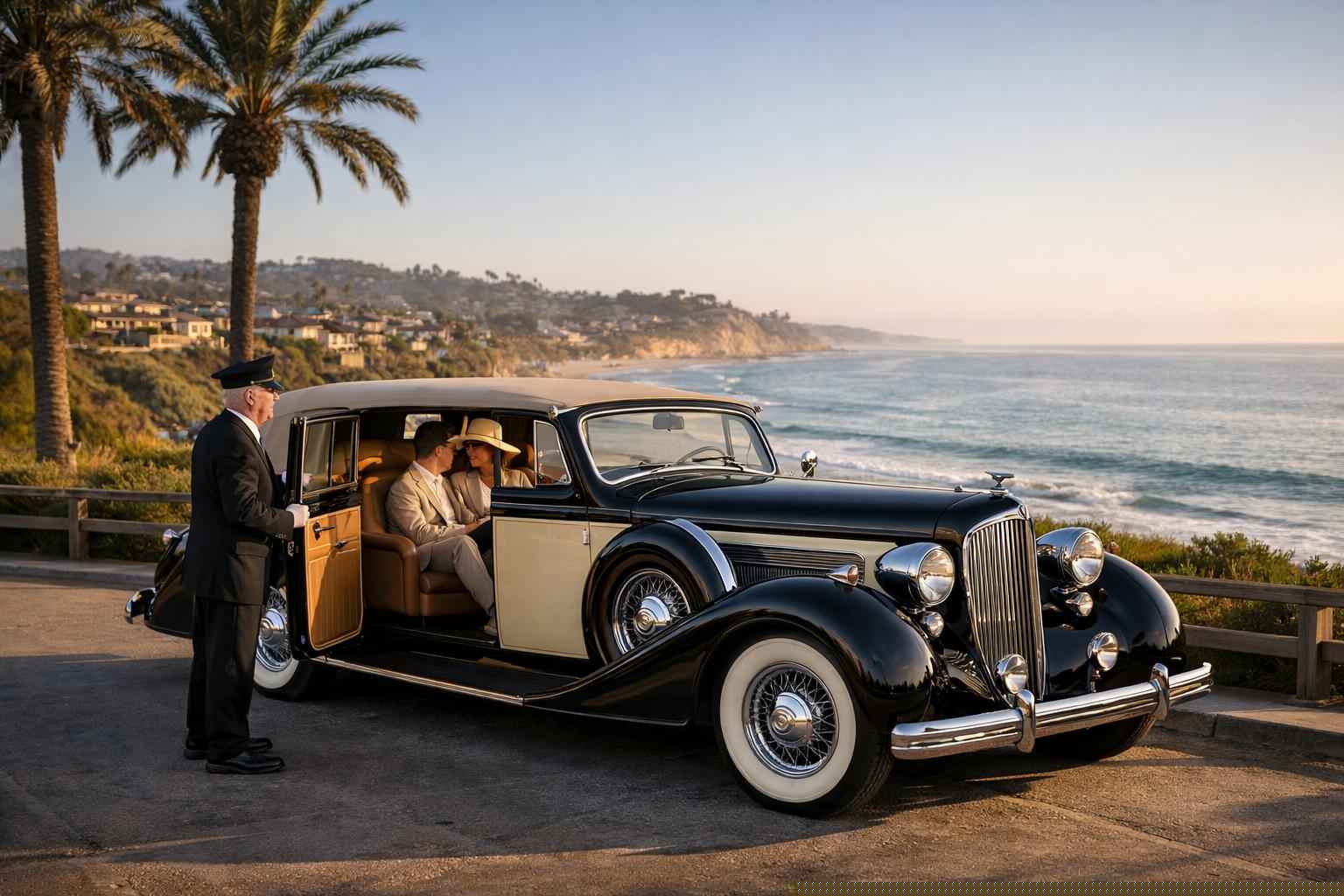 Antique Vehicle Rental With Driver Services In Del Mar California