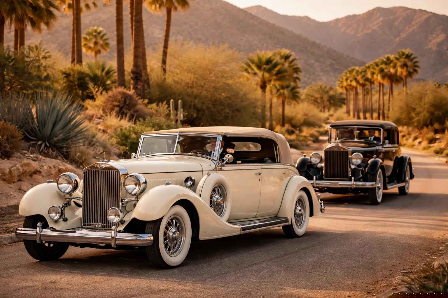 Antique Vehicles With Driver In Borrego Springs California