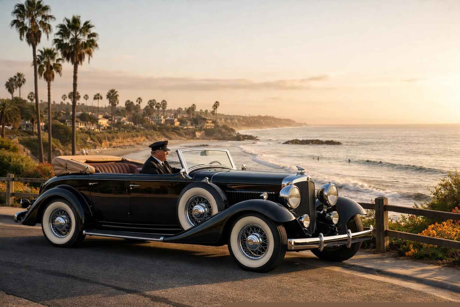 Antique Vehicles With Driver In Carlsbad California