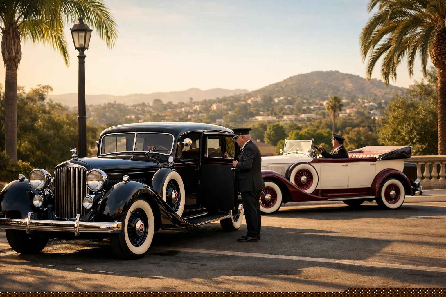 Antique Vehicles With Driver In La Mesa California