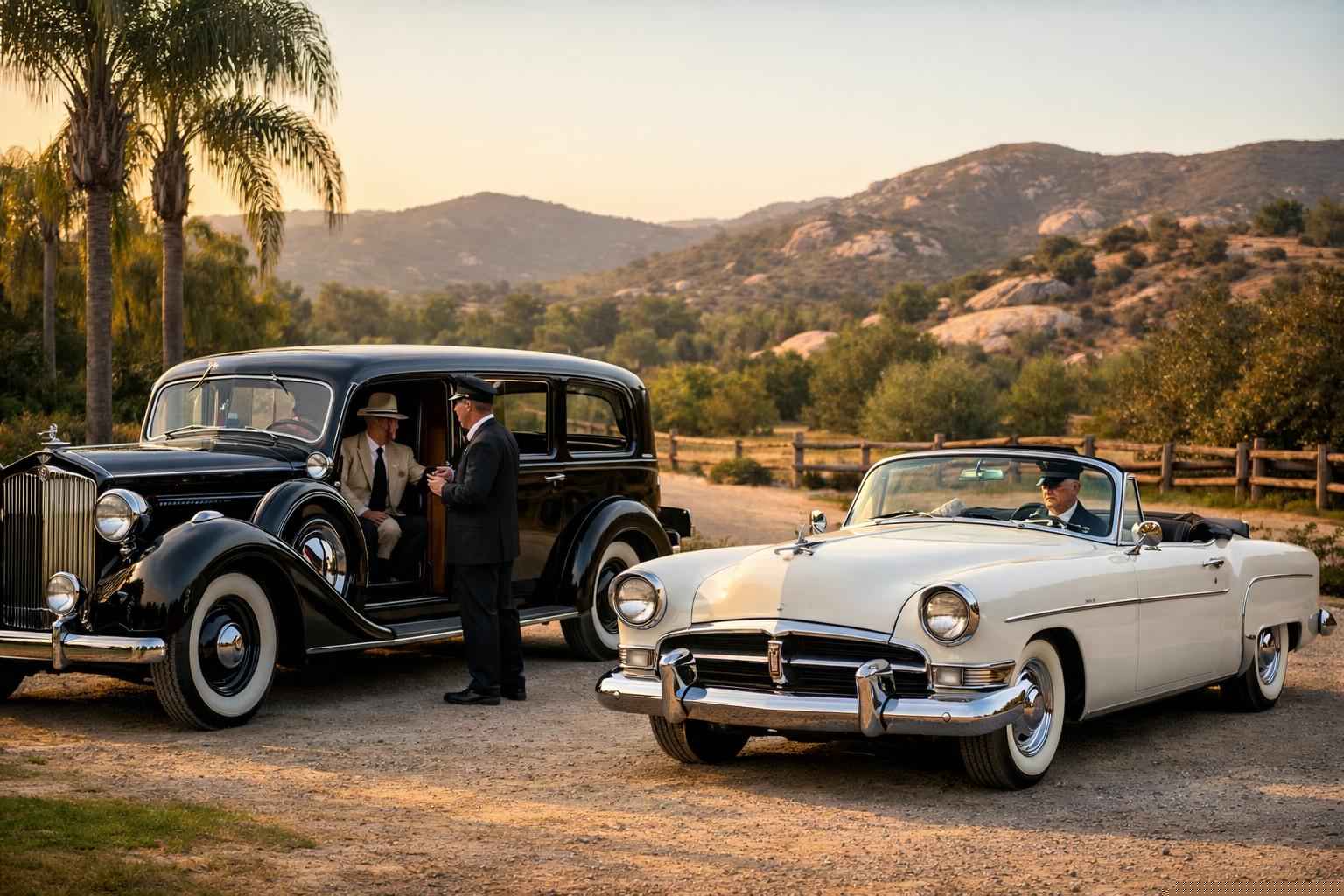 Antique Vehicles With Driver In Poway California