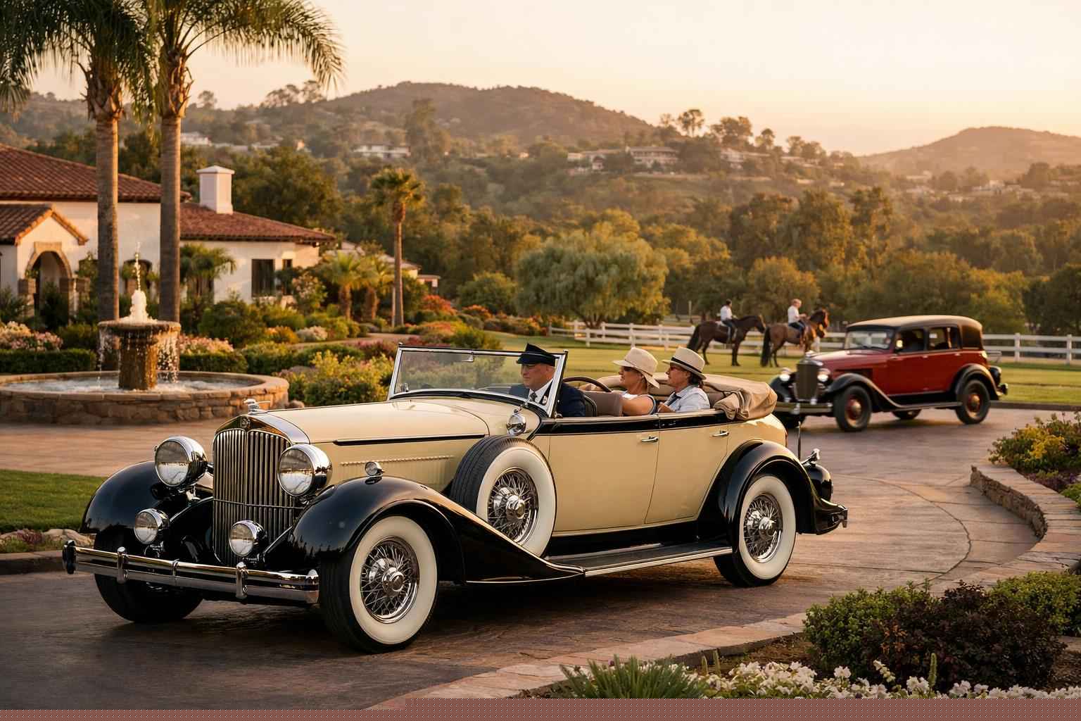 Antique Vehicles With Driver In Rancho Santa Fe California