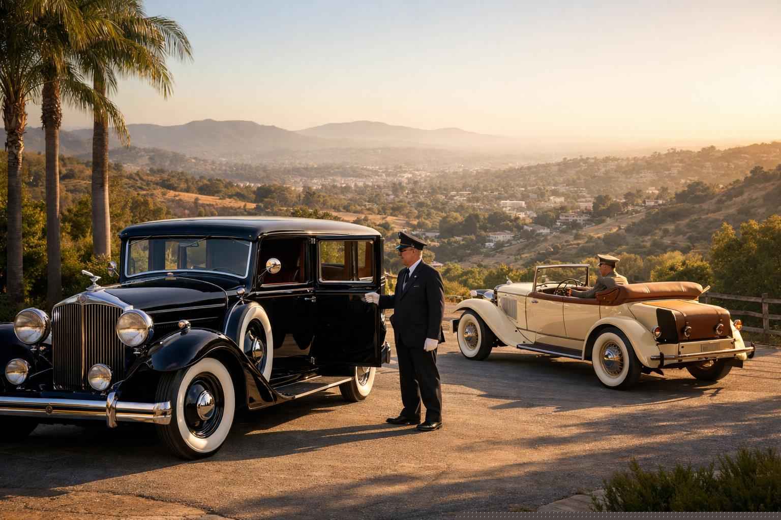 Antique Vehicles With Driver In Vista California