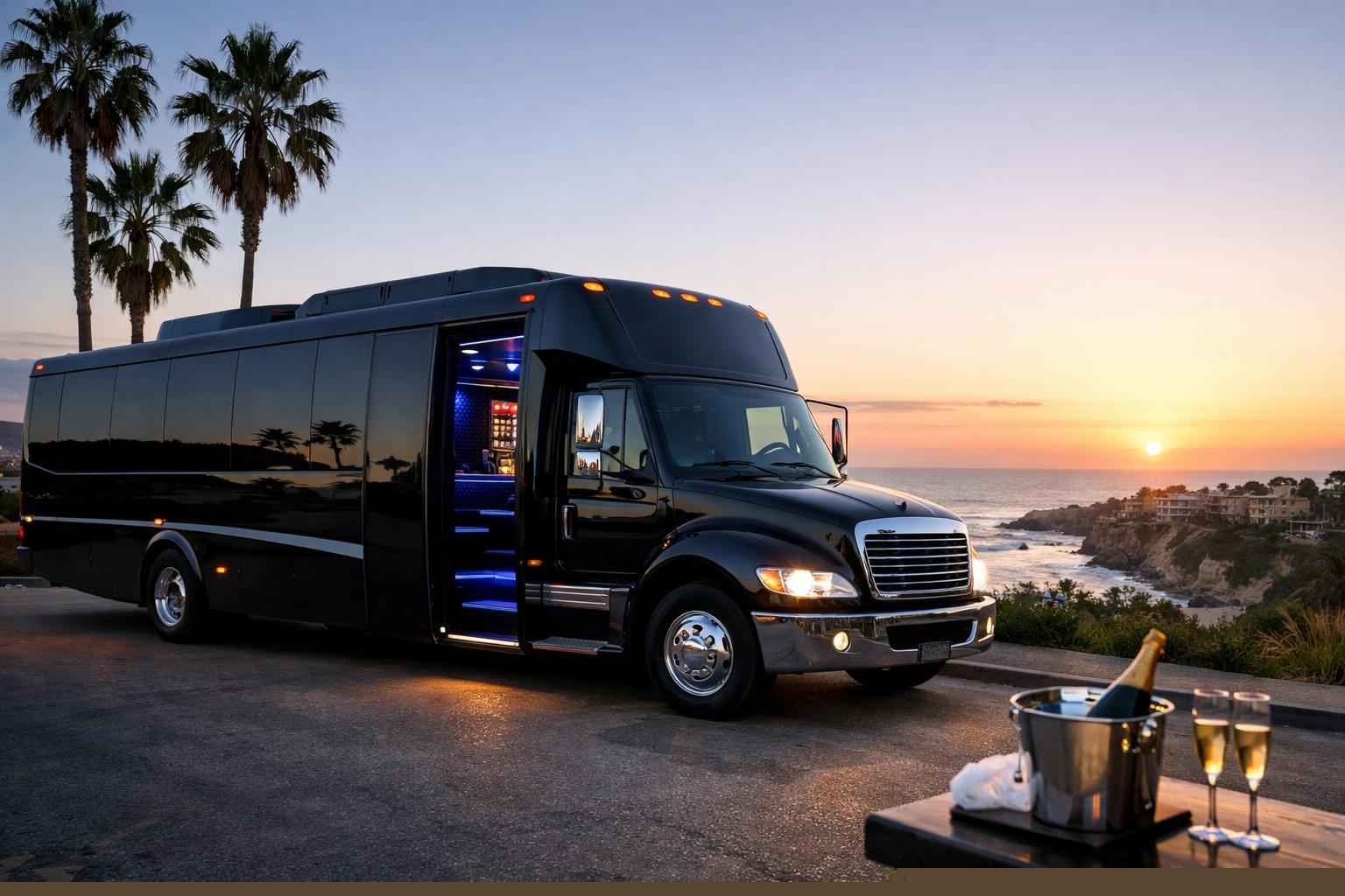 Best Black Party Bus Rental In Del Mar California