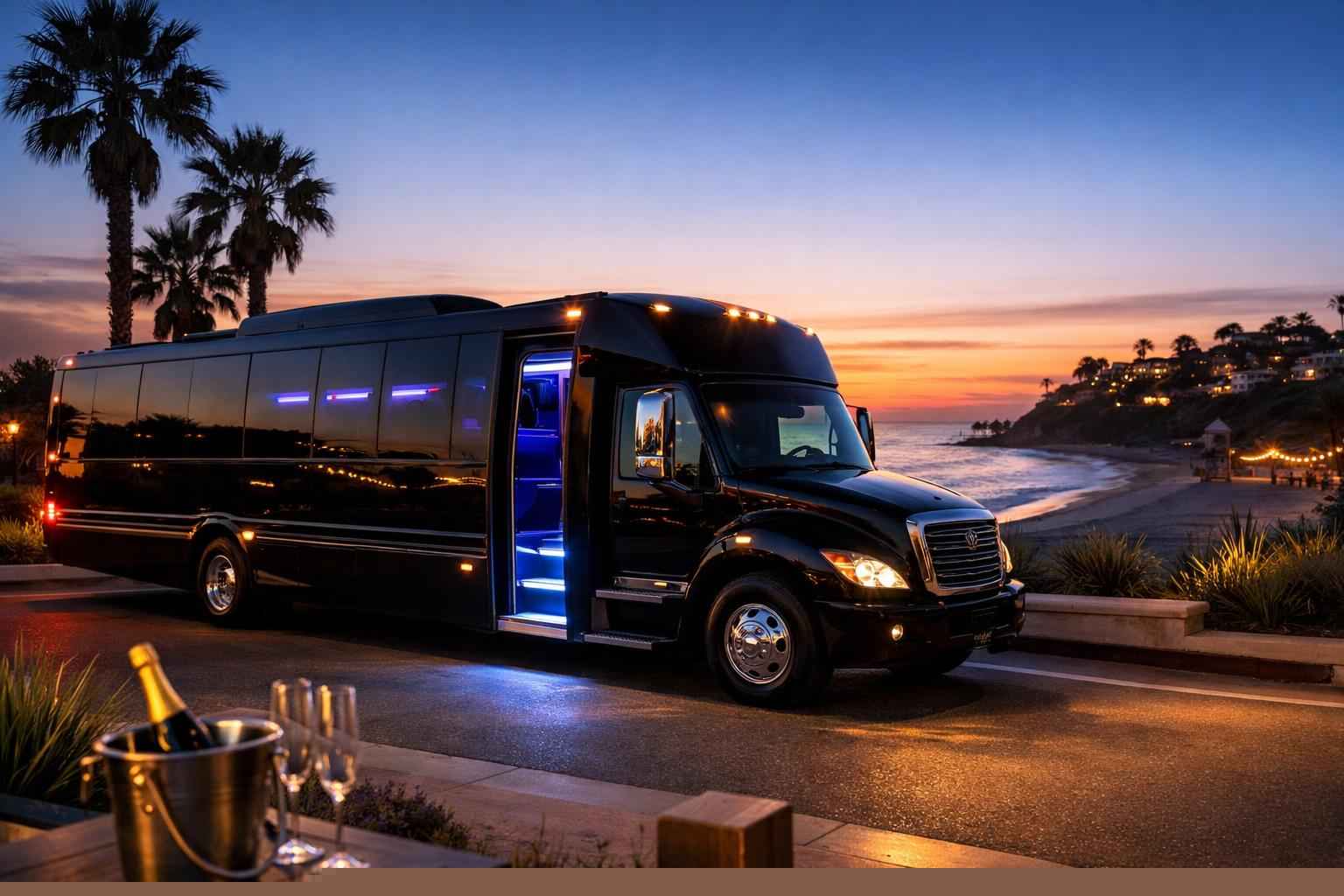 Best Black Party Bus Rental In Solana Beach California