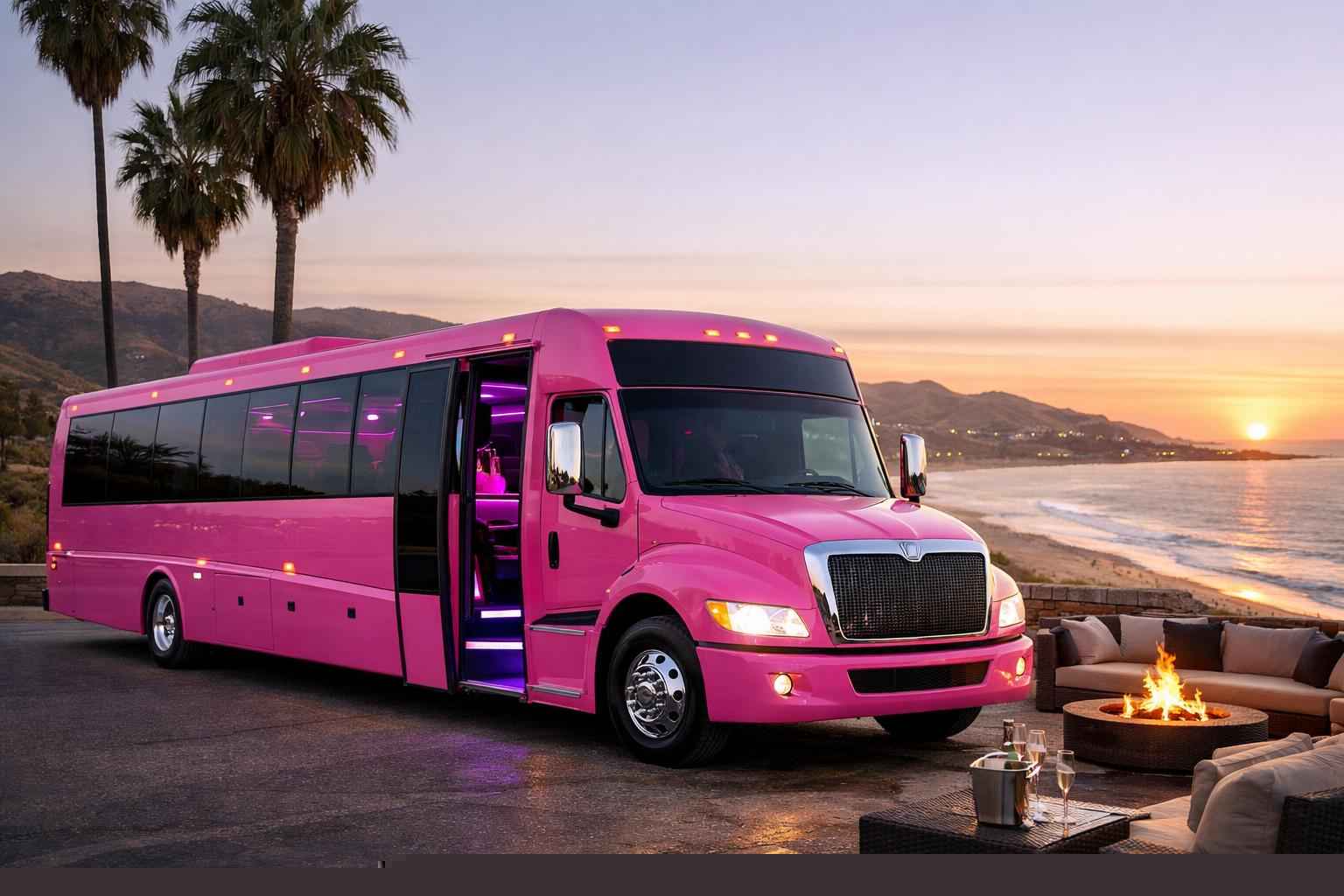 Pink Party Bus Rental In Camp Pendleton South California Best Camp Pendleton South Ca Pink Party Bus Company