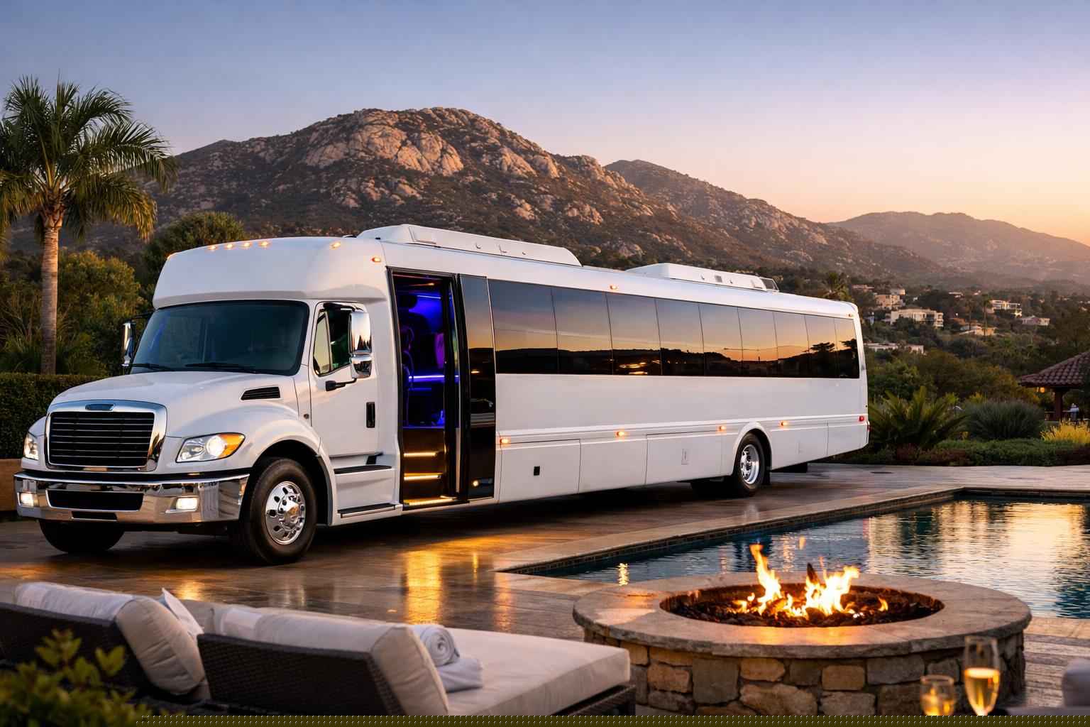 White Party Bus Rental In Granite Hills California Best Granite Hills Ca White Party Bus Company