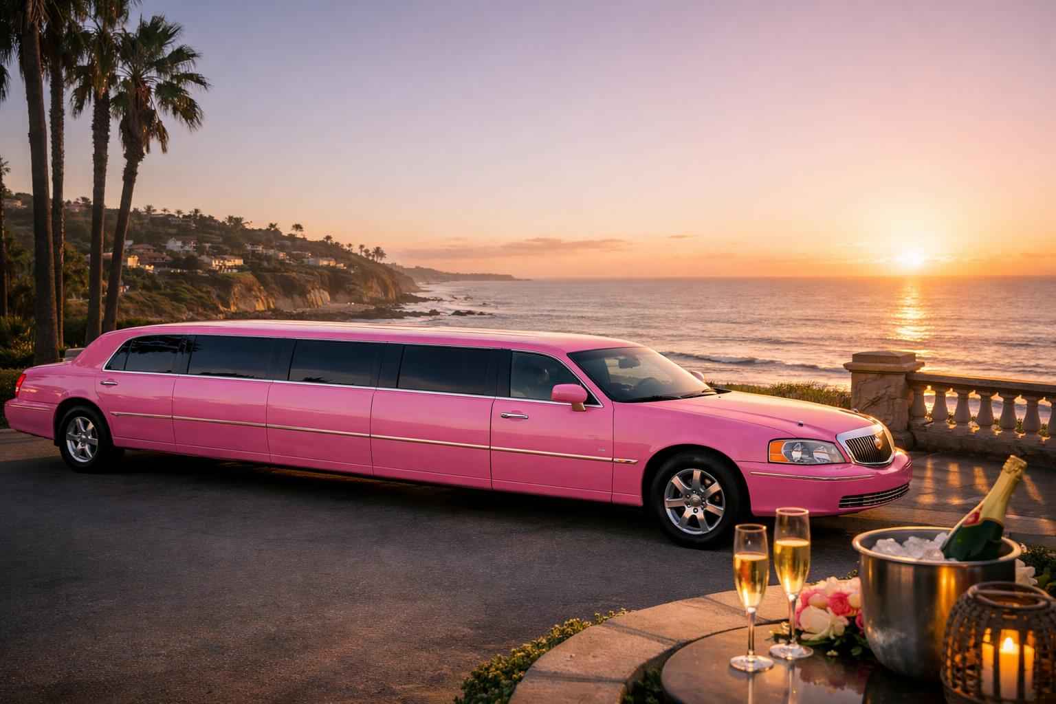 Best Pink Limo Rental In Del Mar California