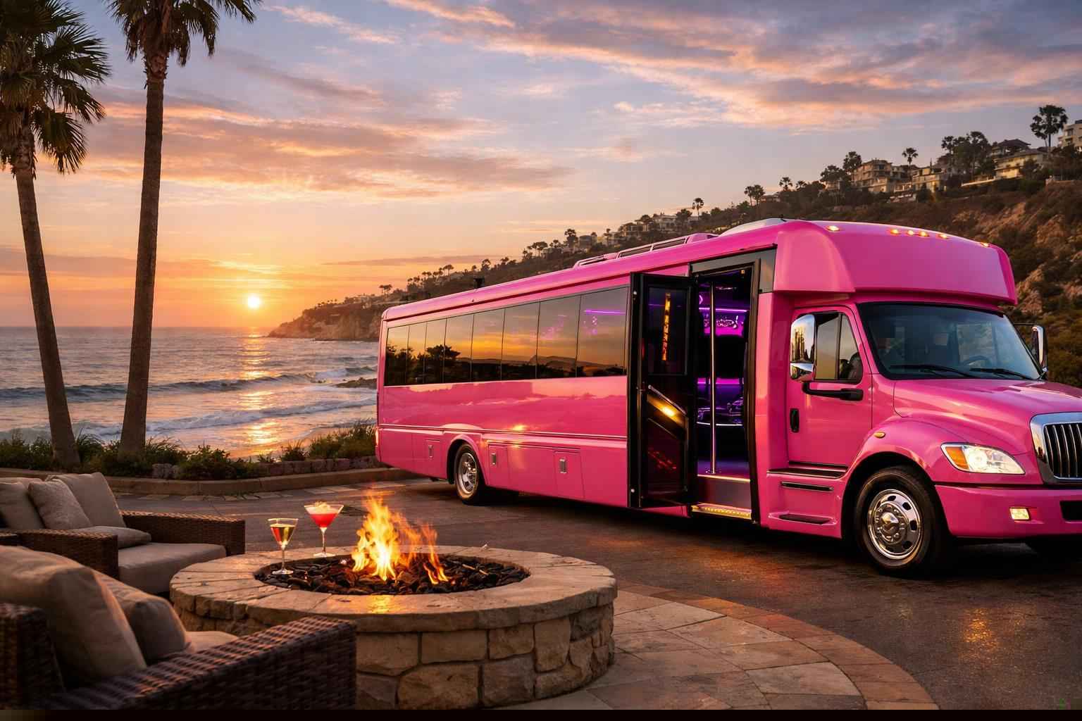 Pink Party Bus Rental In Del Mar California Best Pink Party Bus Rental In Del Mar California