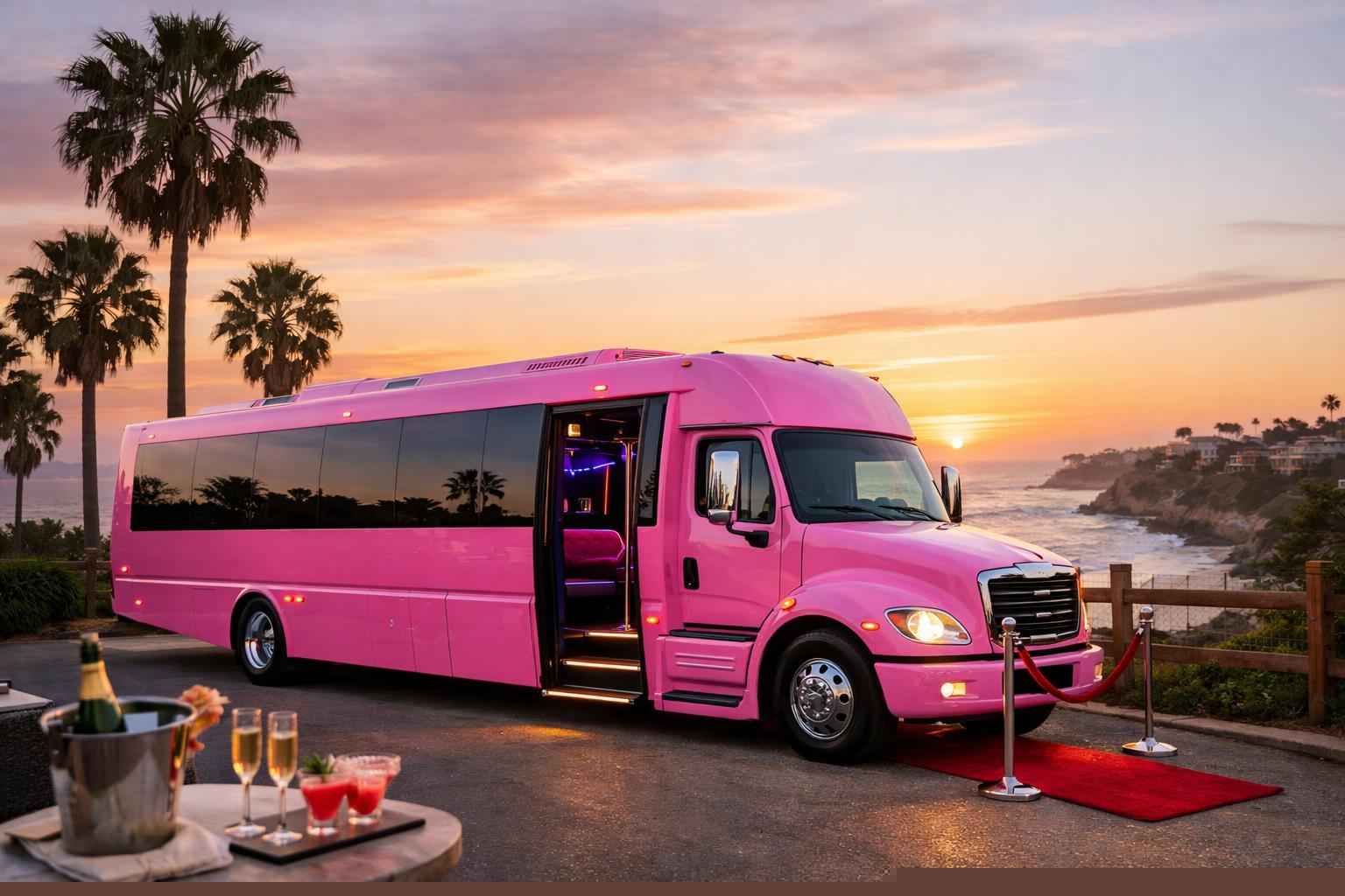 Best Pink Party Bus Rental In Encinitas California