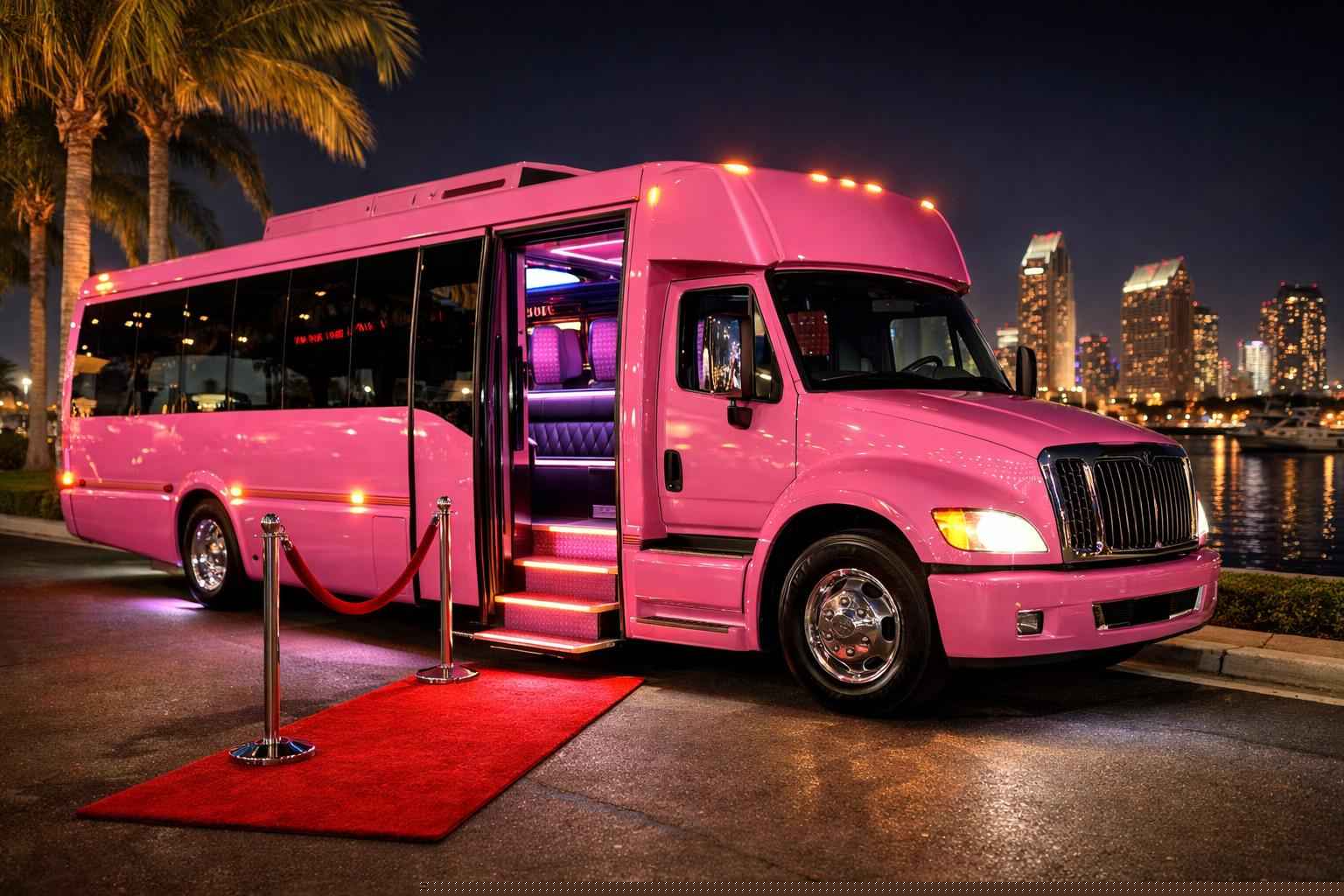 Pink Party Bus Rental In National City California Best Pink Party Bus Rental In National City California