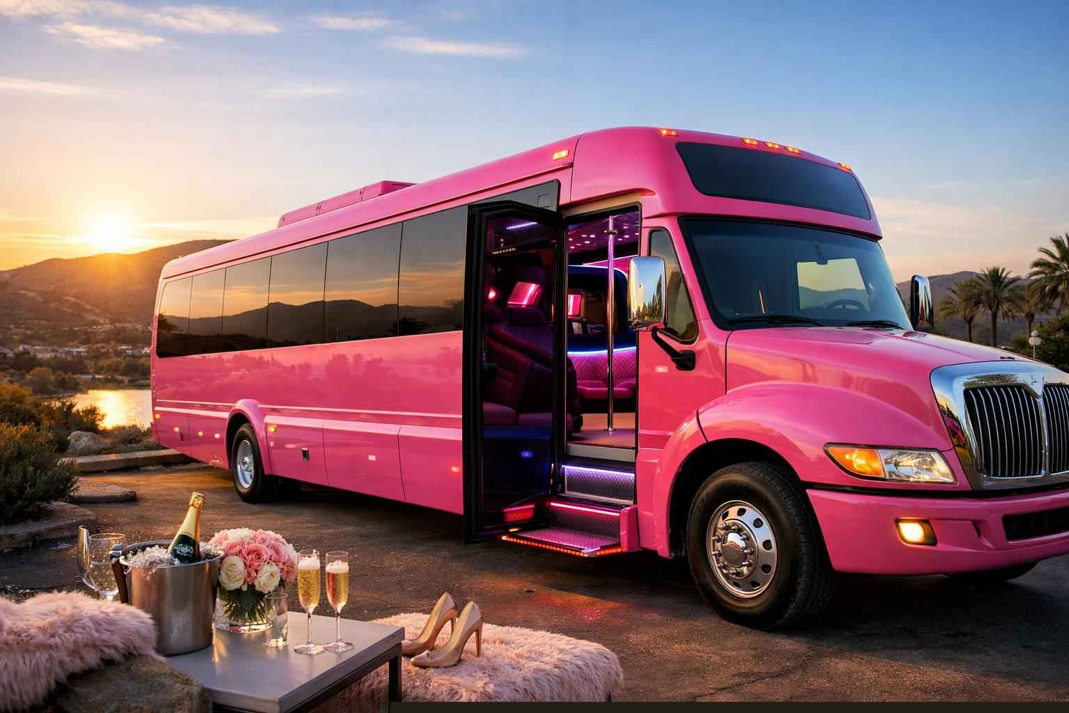 Best Pink Party Bus Rental In Santee California