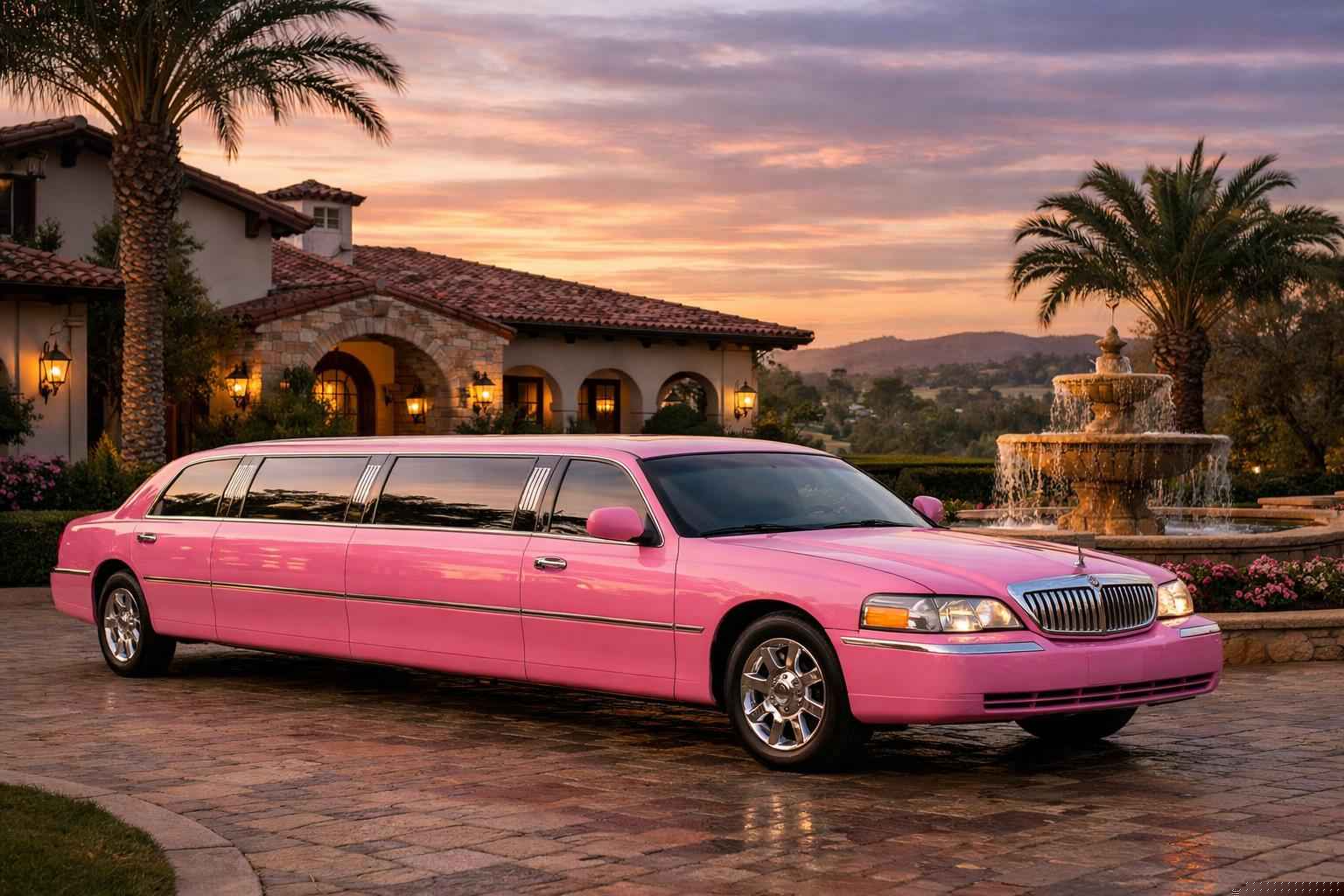 Pink Limo Rental In Rancho Santa Fe California Best Rancho Santa Fe Ca Pink Limo Company