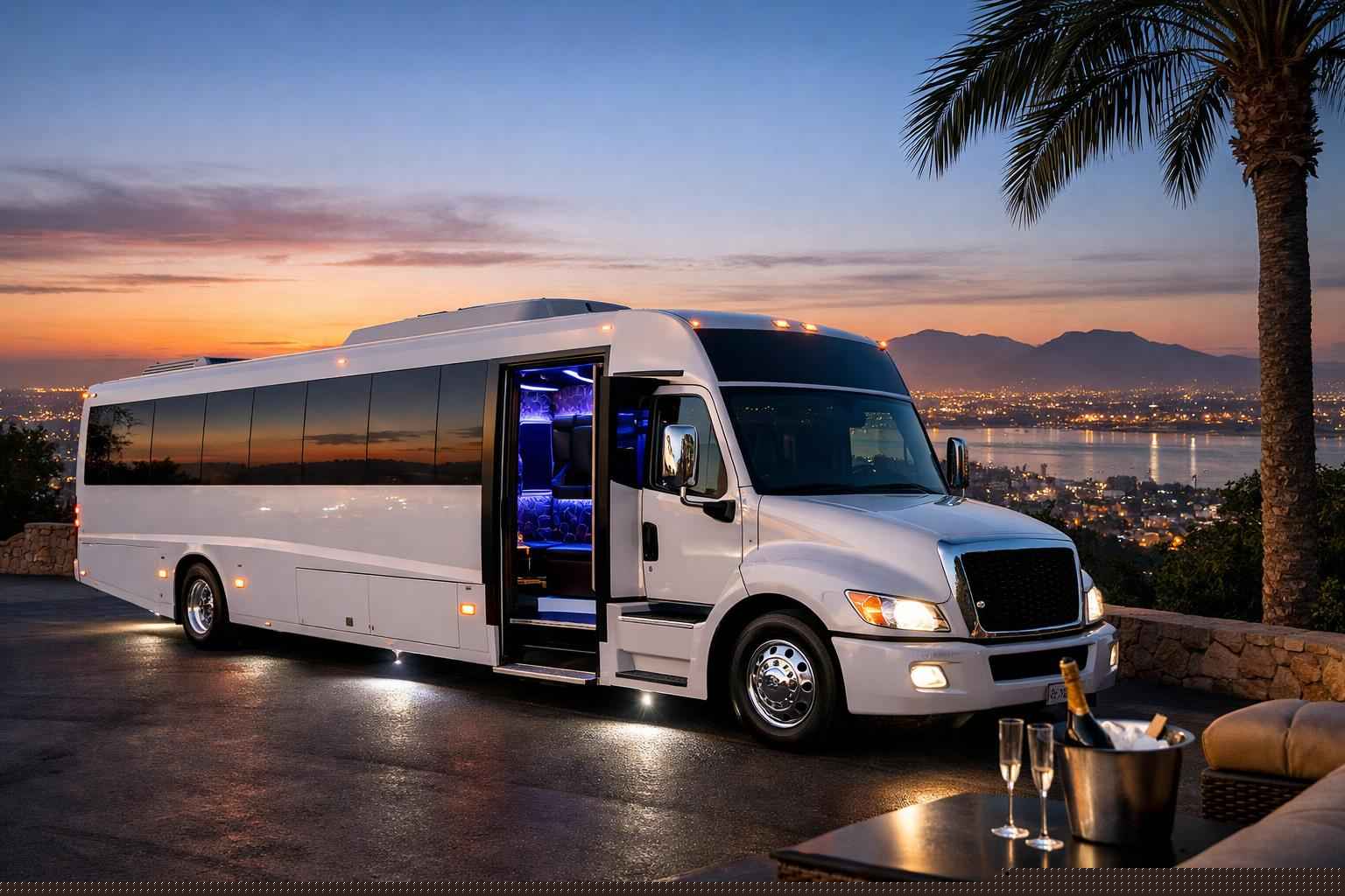 Best White Party Bus Rental In Chula Vista California