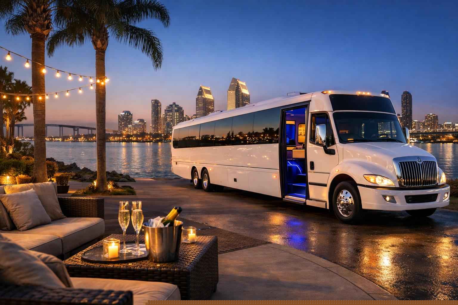 Best White Party Bus Rental In Coronado California
