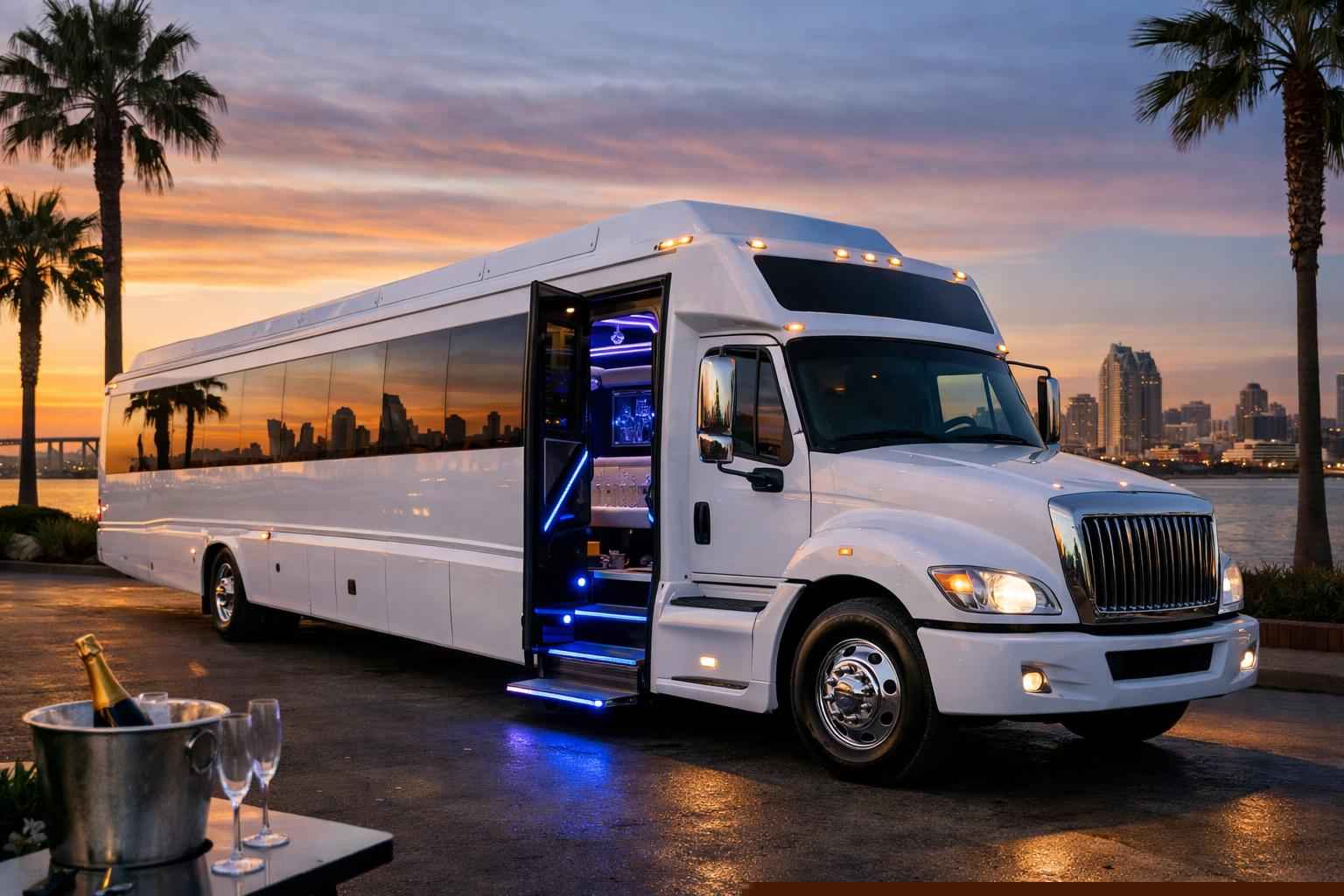 Best White Party Bus Rental In National City California