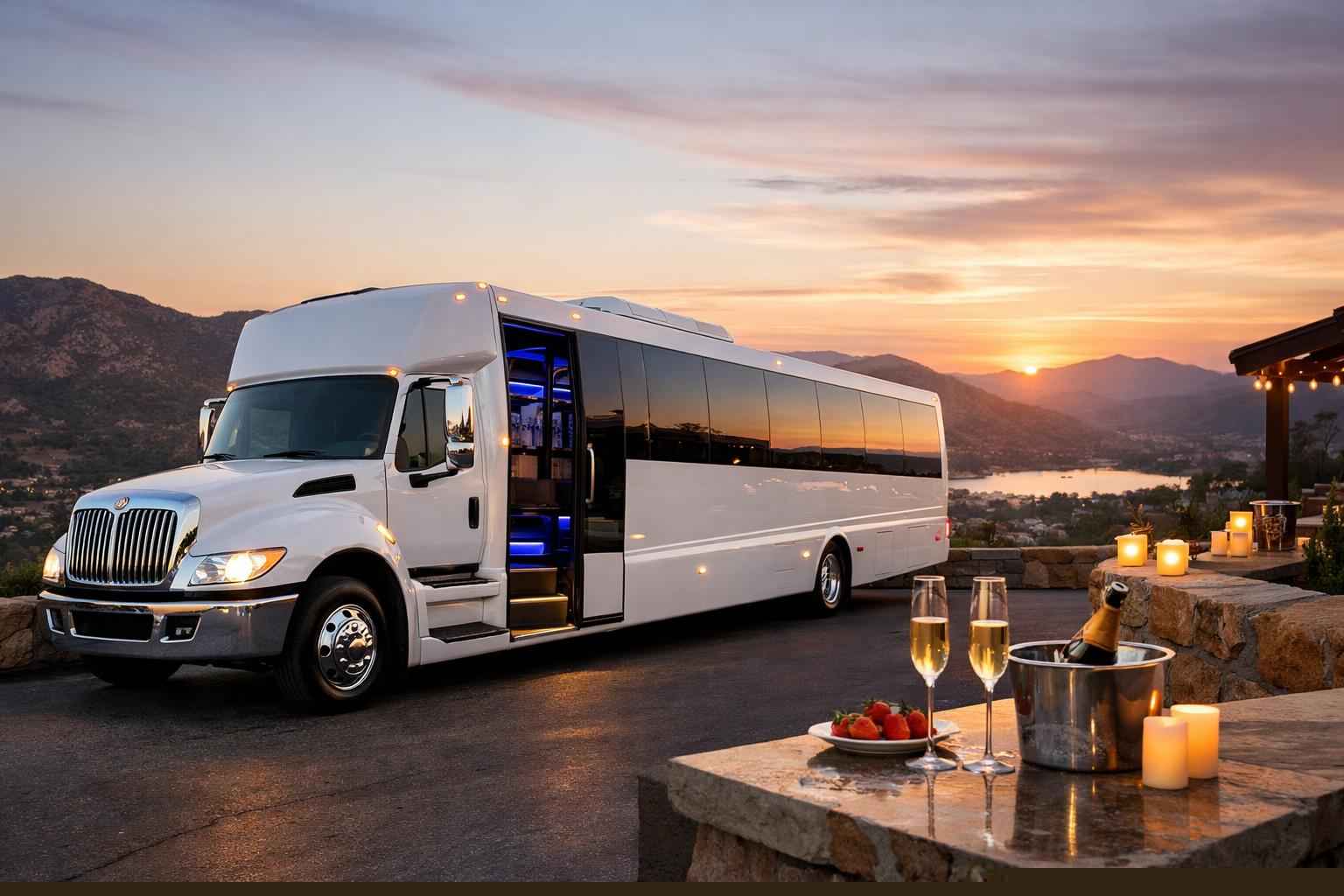 White Party Bus Rental In Poway California Best White Party Bus Rental In Poway California