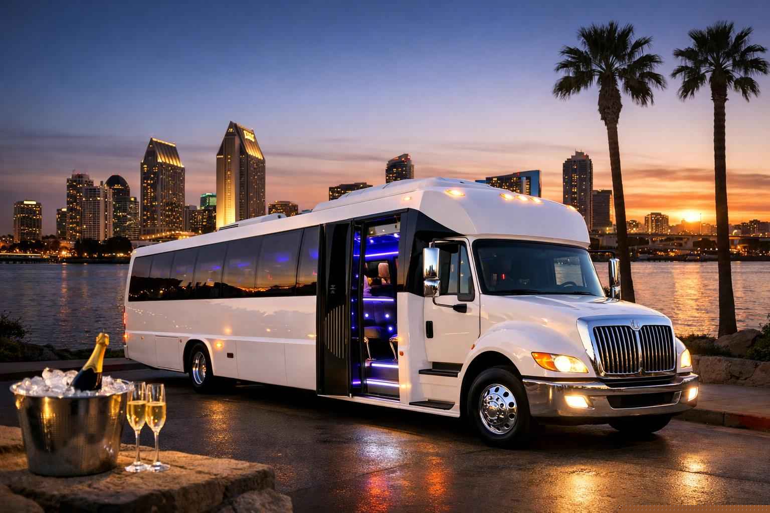 Best White Party Bus Rental In San Diego California