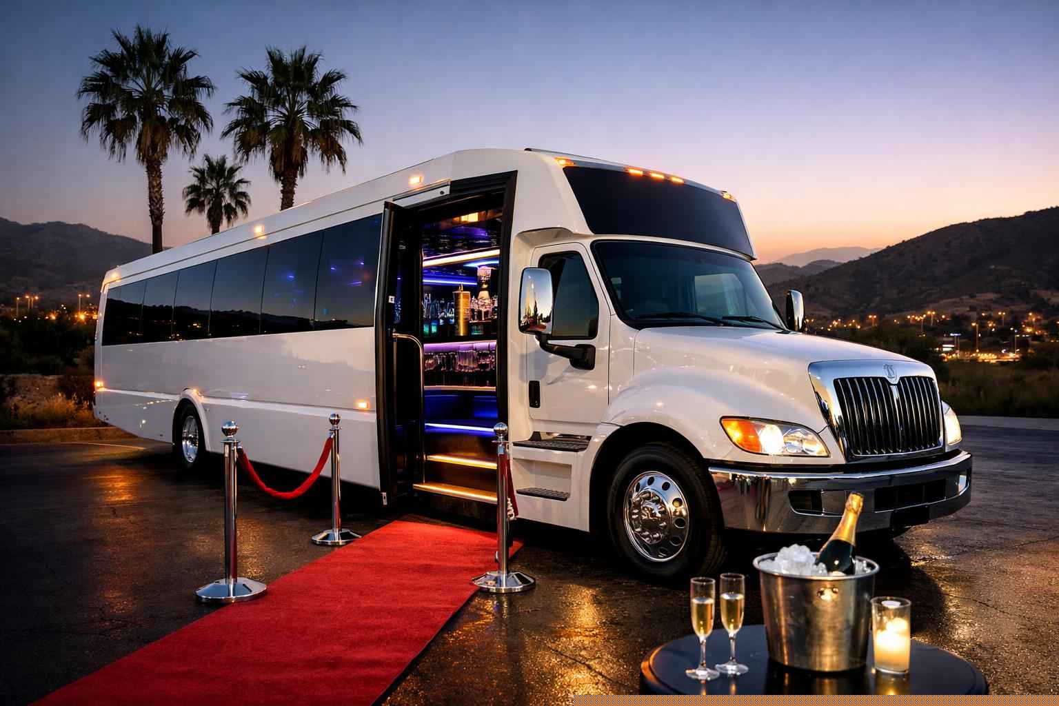 Best White Party Bus Rental In Santee California