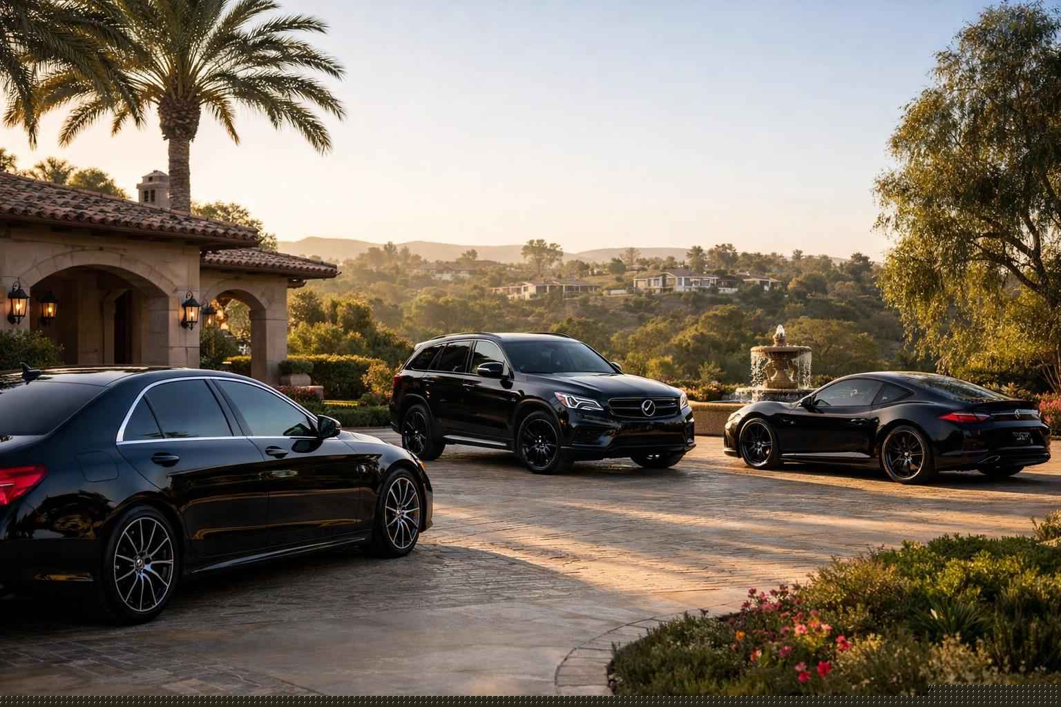 Black Cars In Rancho Santa Fe California