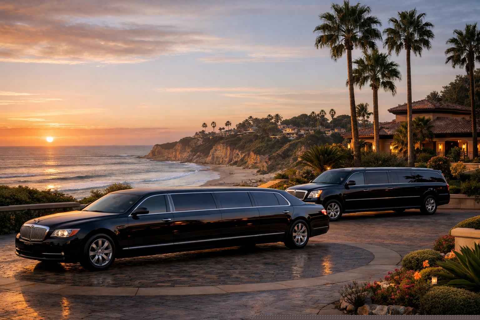 Black Limousines In Del Mar California