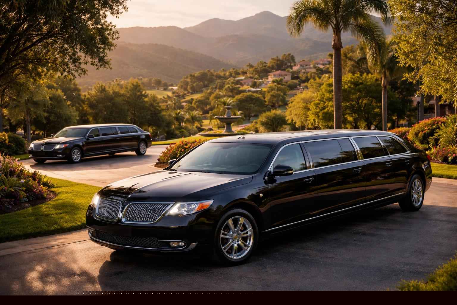 Black Limousines In Hidden Meadows Ca