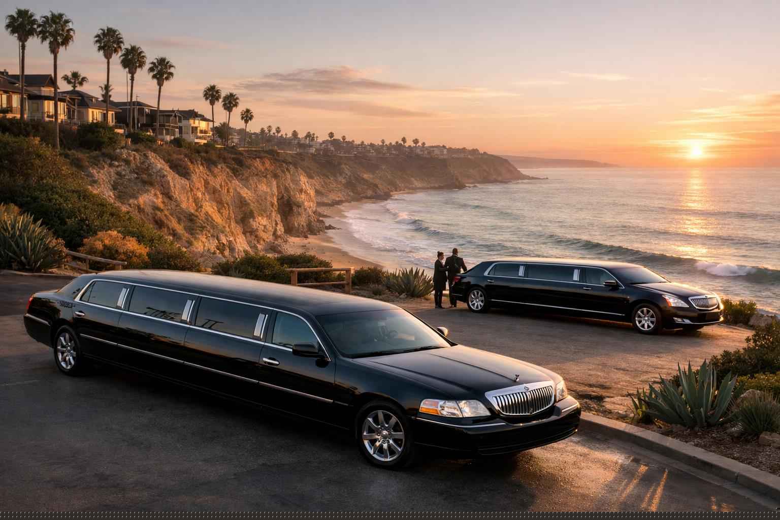 Black Limousines In Solana Beach California