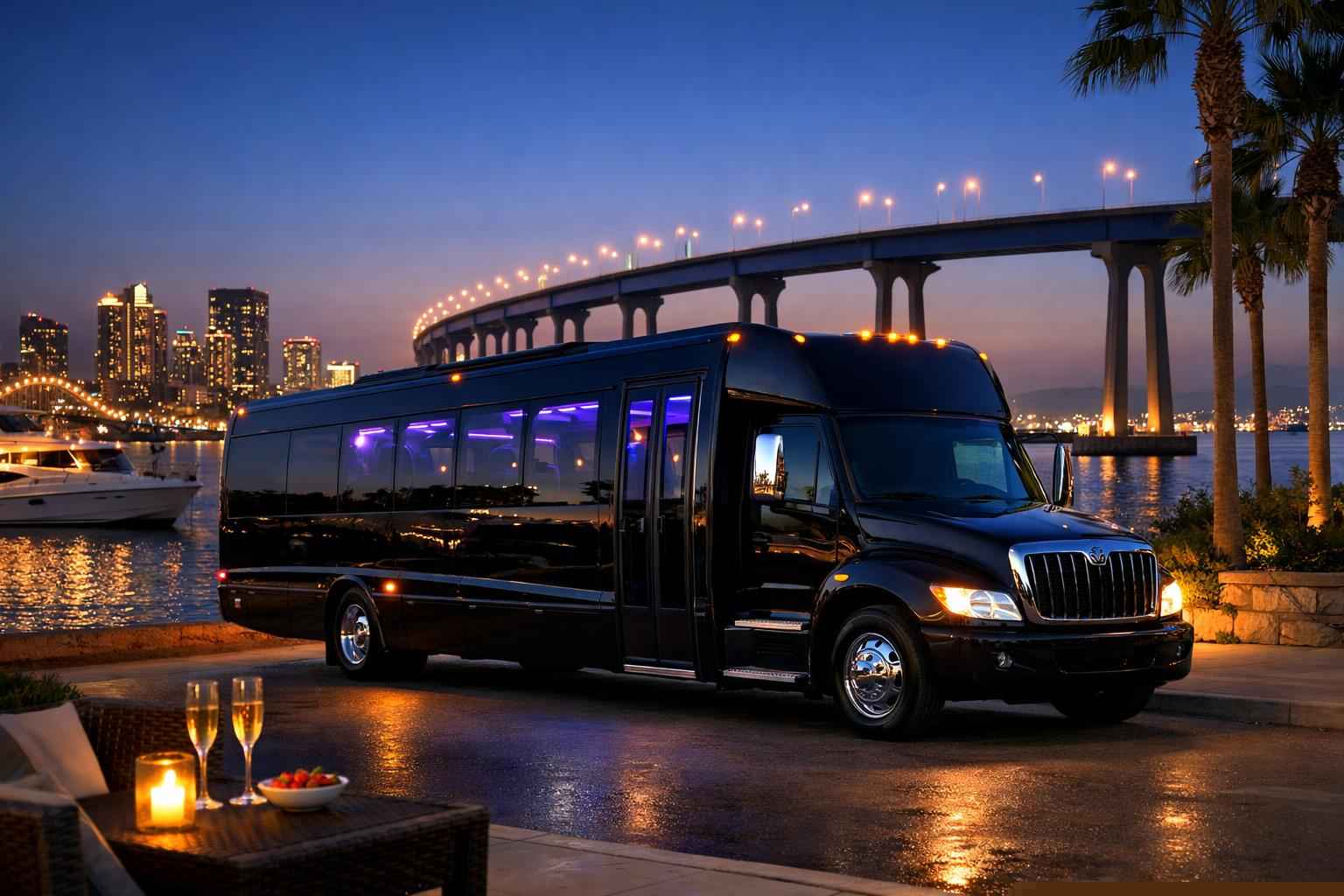 Black Party Bus Rental Coronado Ca