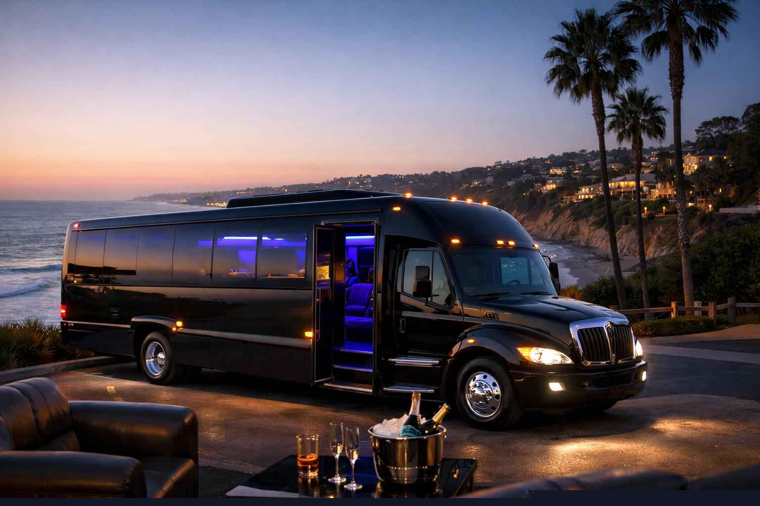 Black Party Bus Rental Del Mar Ca