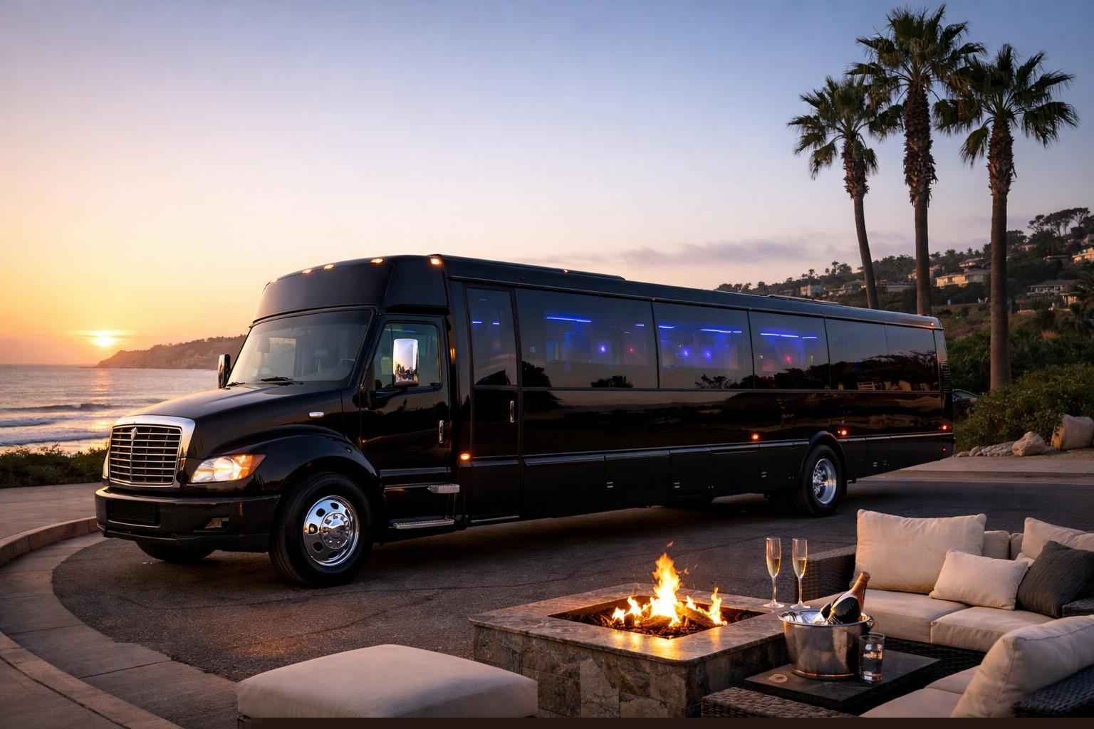 Black Party Bus Rental Near Me Del Mar Ca