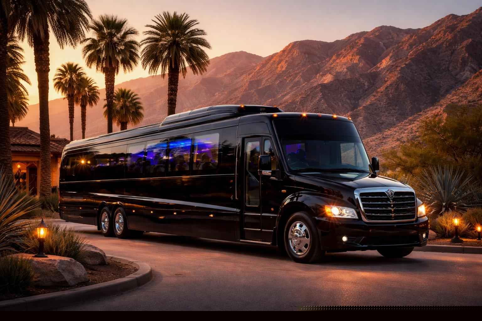 Black Party Bus Rental Services In Borrego Springs California