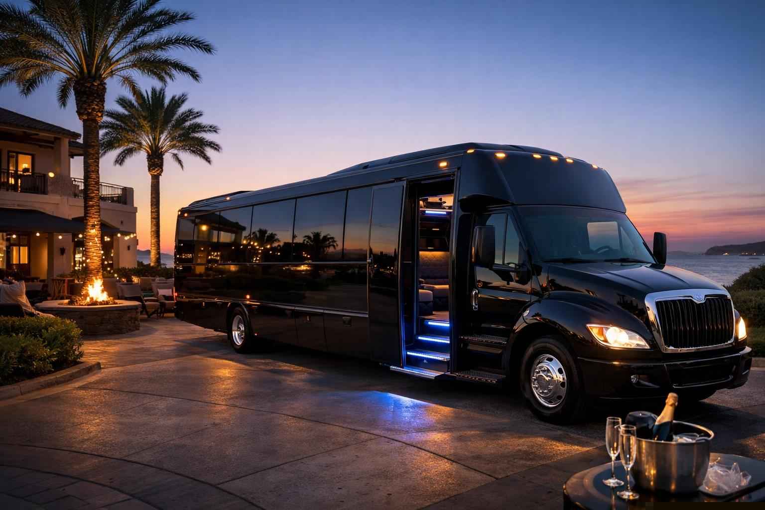 Black Party Bus Rental Services In Carlsbad California