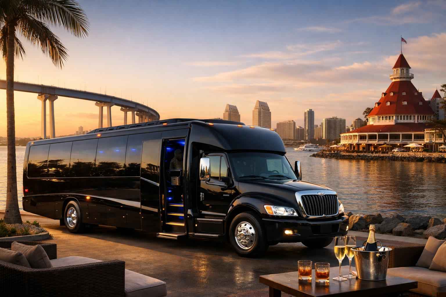 Black Party Bus Rental Services In Coronado California