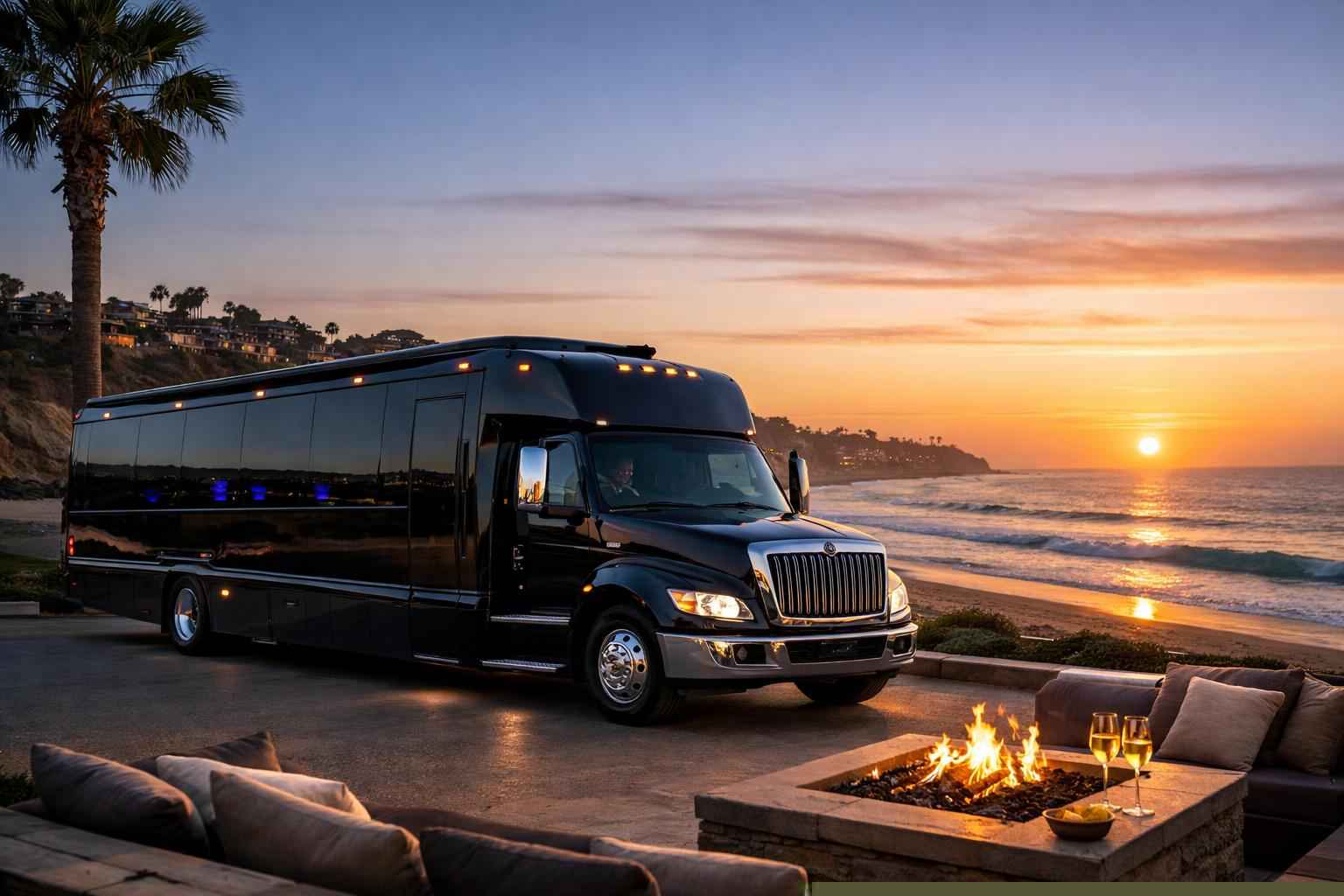 Black Party Bus Rental Services In Del Mar California