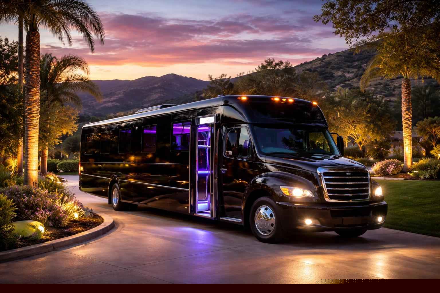 Black Party Bus Rental Services In Hidden Meadows Ca