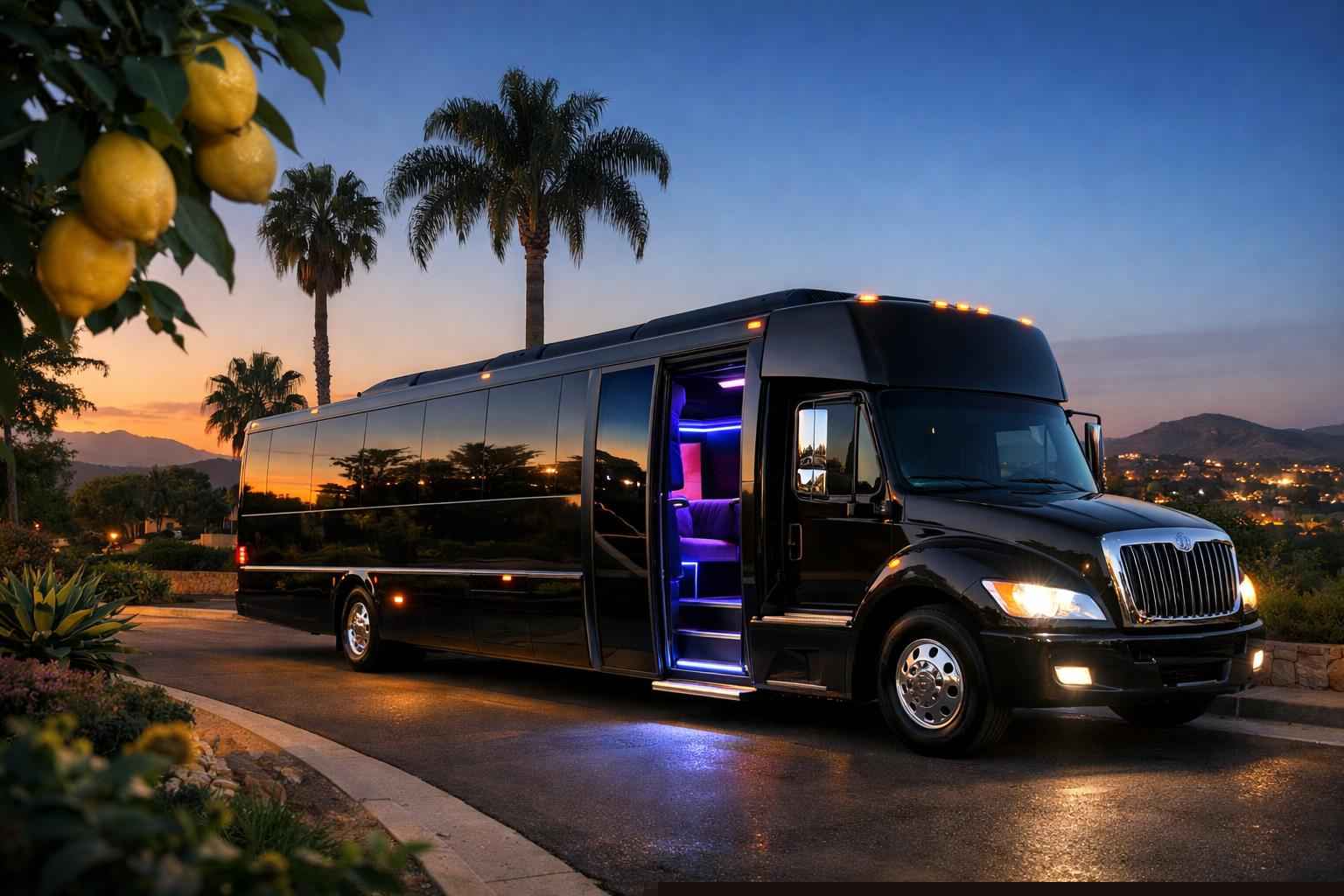Black Party Bus Rental Services In Lemon Grove California