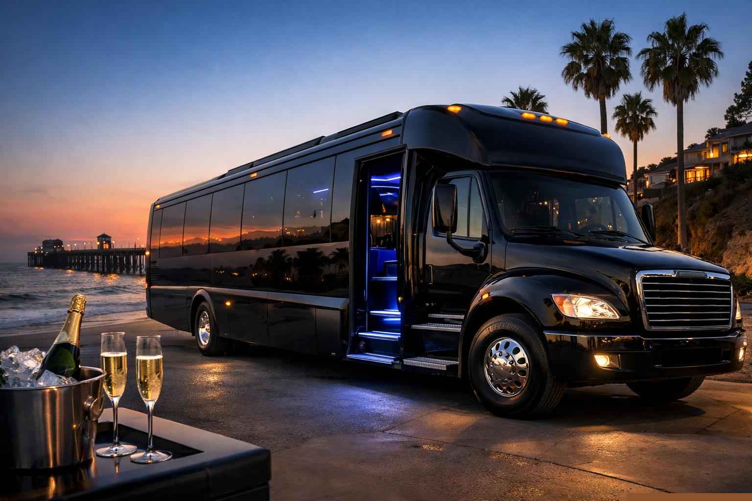 Black Party Bus Rental Services In Oceanside California