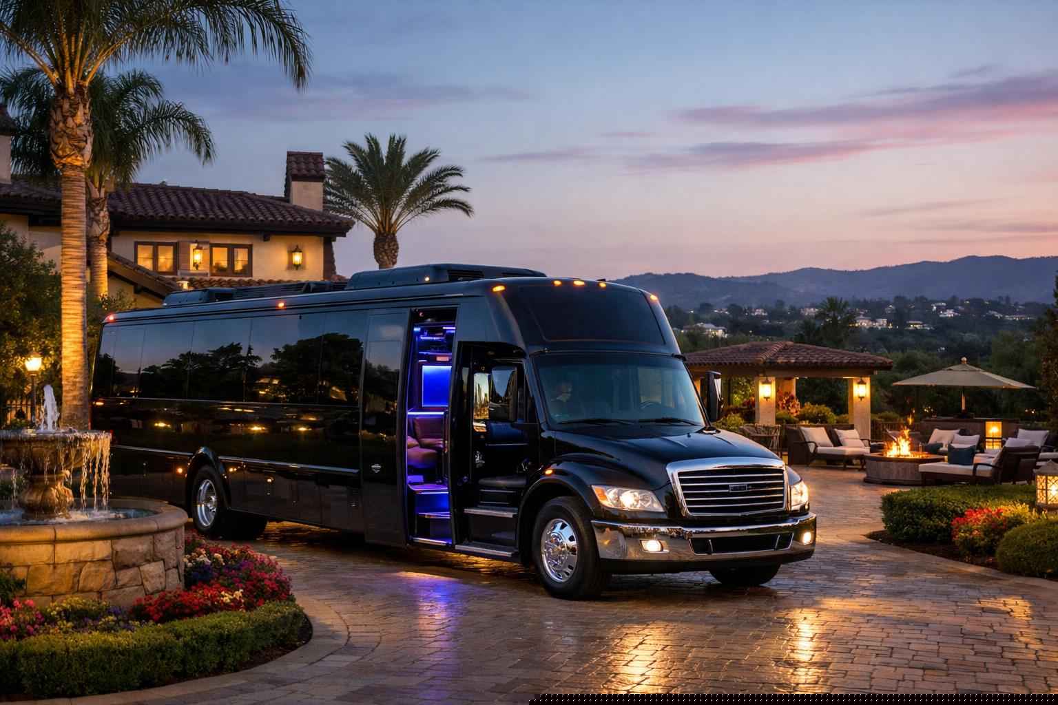 Black Party Bus Rental In Rancho Santa Fe California Black Party Bus Rental Services In Rancho Santa Fe California