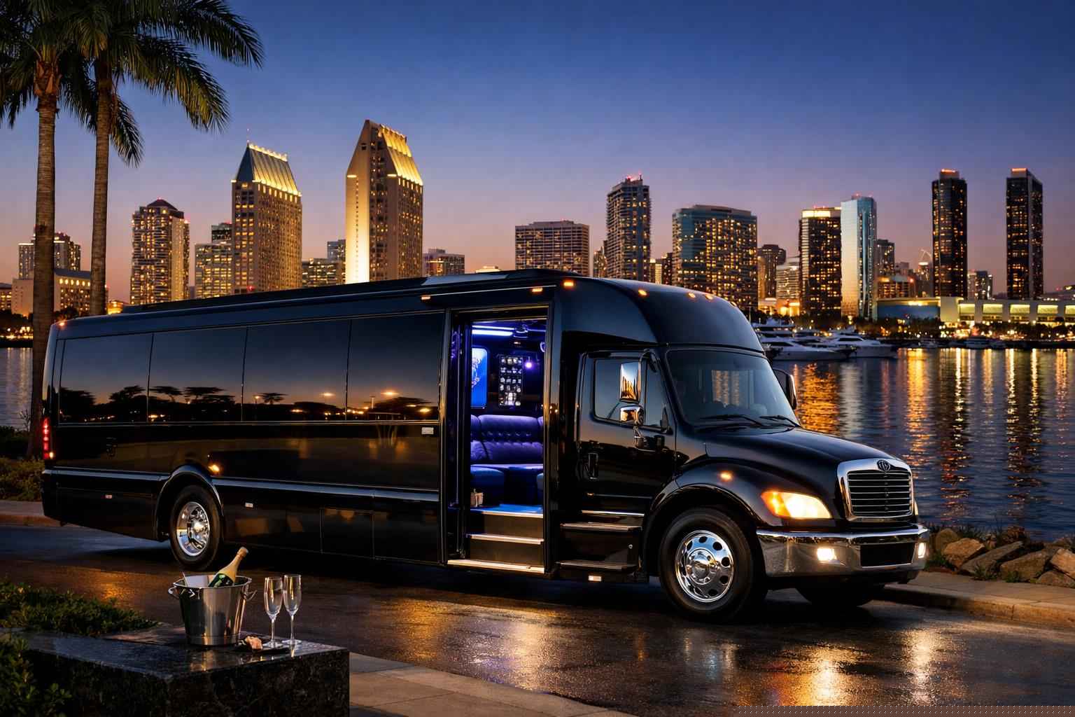 Black Party Bus Rental Services In San Diego California