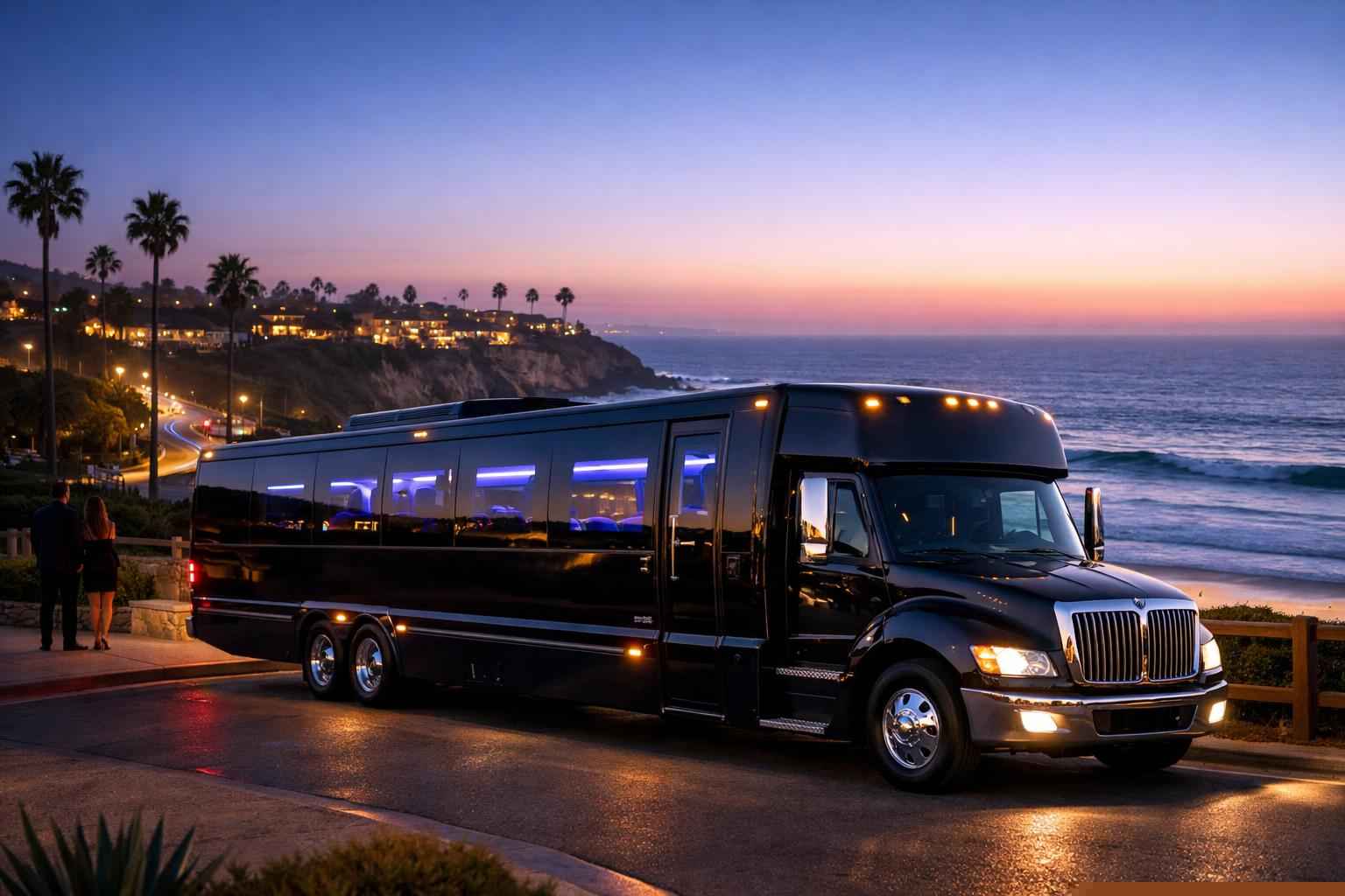 Black Party Bus Rental Services In Solana Beach California