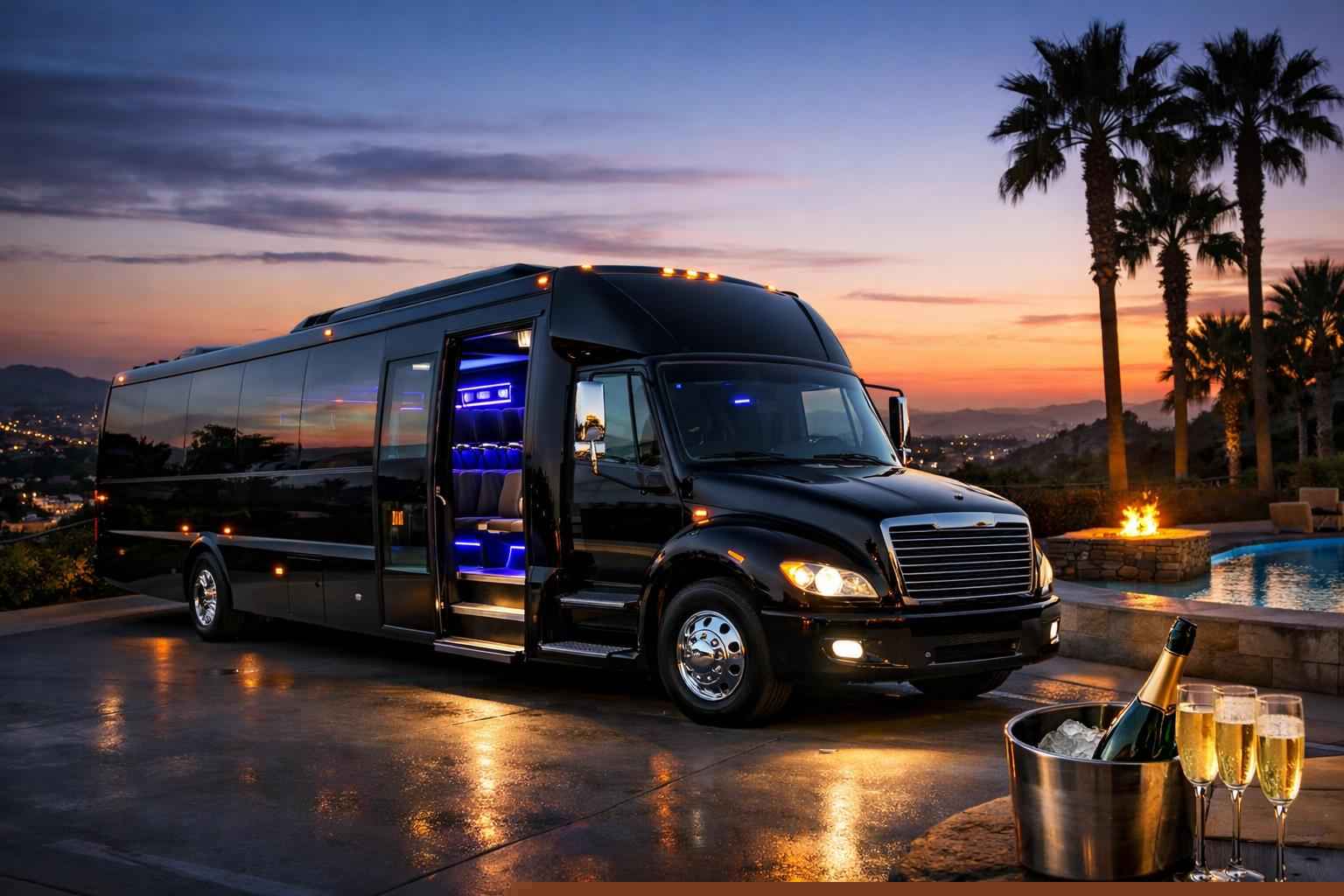 Black Party Bus Rental Services In Vista California
