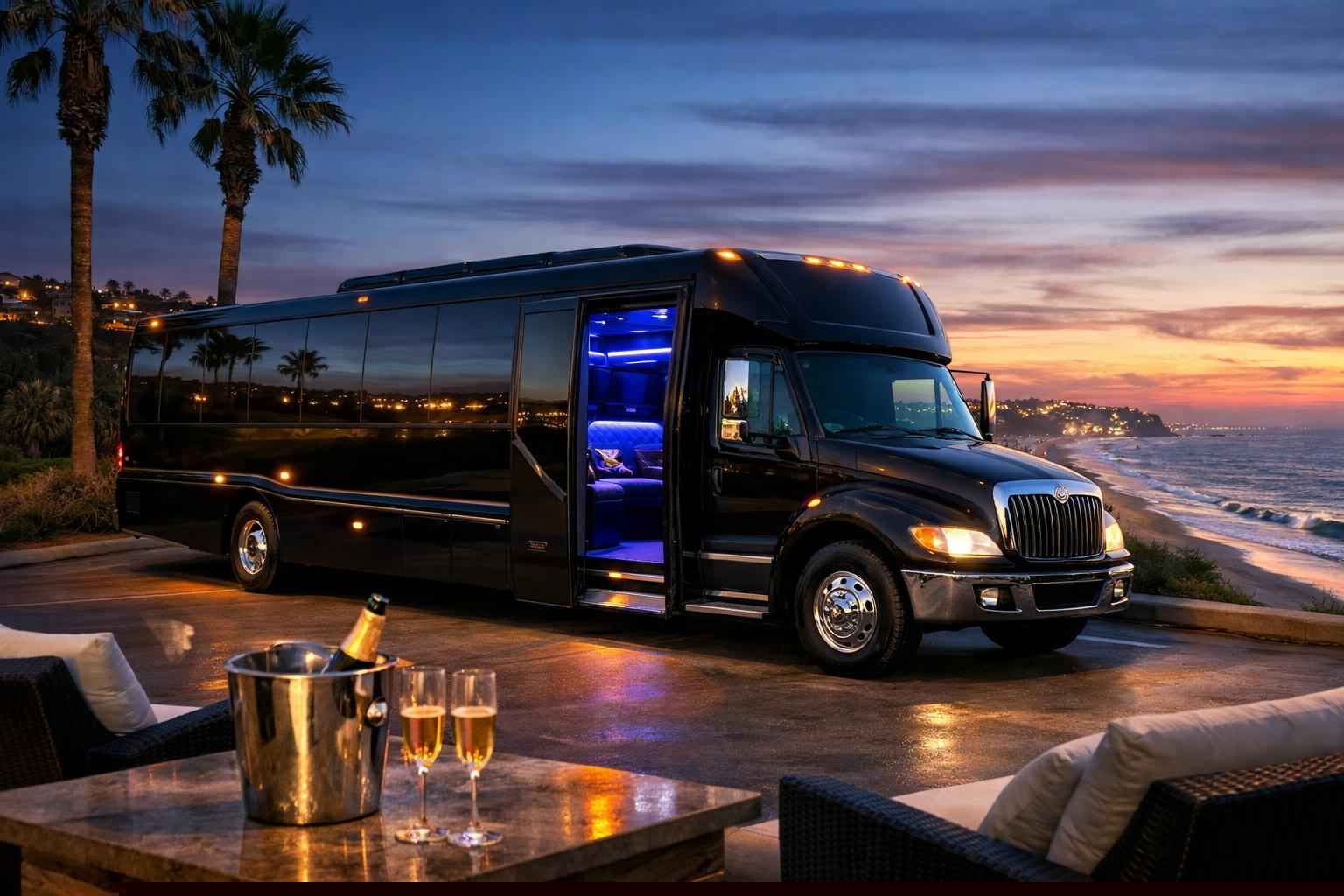Black Party Bus Rental Solana Beach Ca