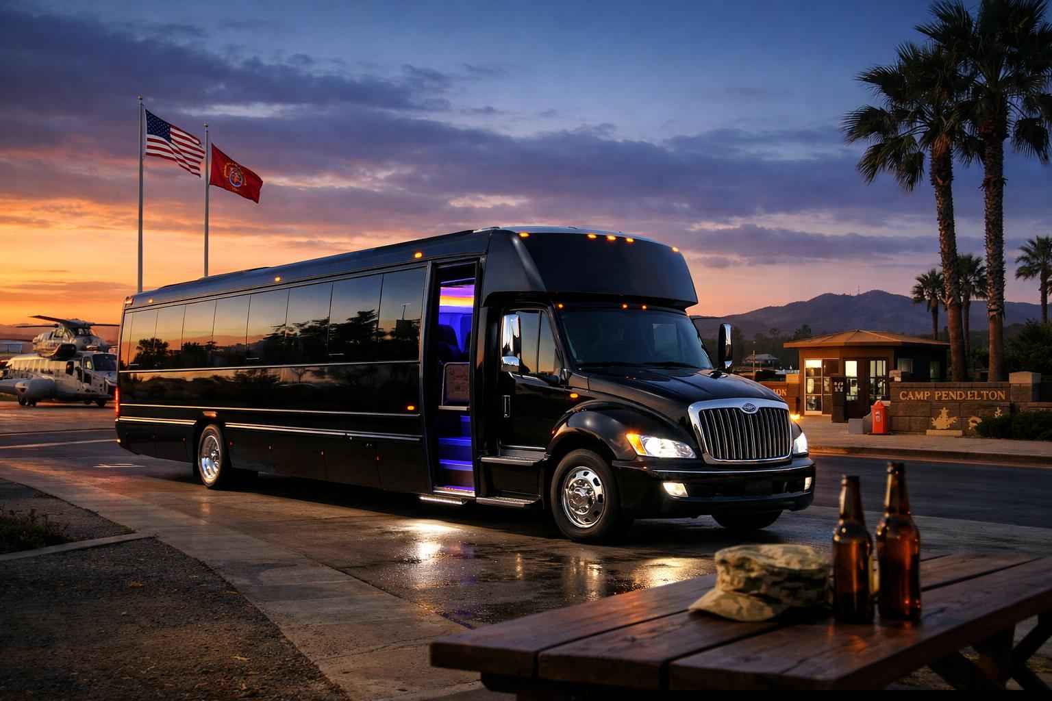 Black Party Bus Rental In Camp Pendleton South California Black Party Bus Service Camp Pendleton South Ca