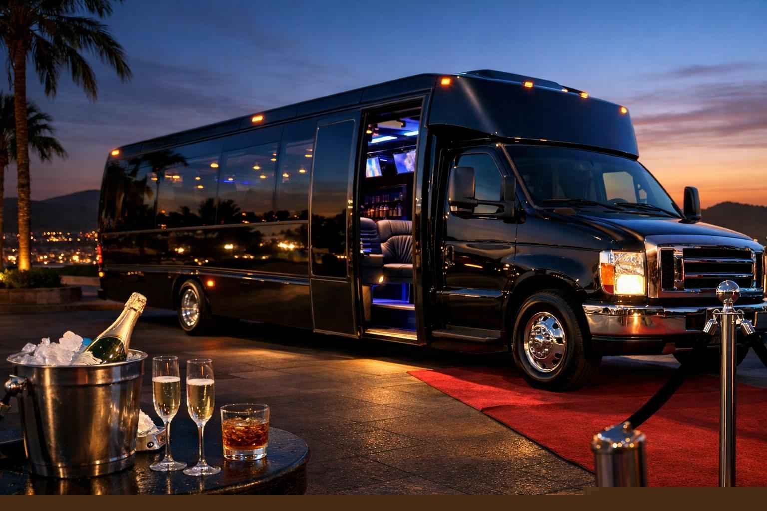 Black Party Bus Rental In Poway California Black Party Bus Service Poway Ca