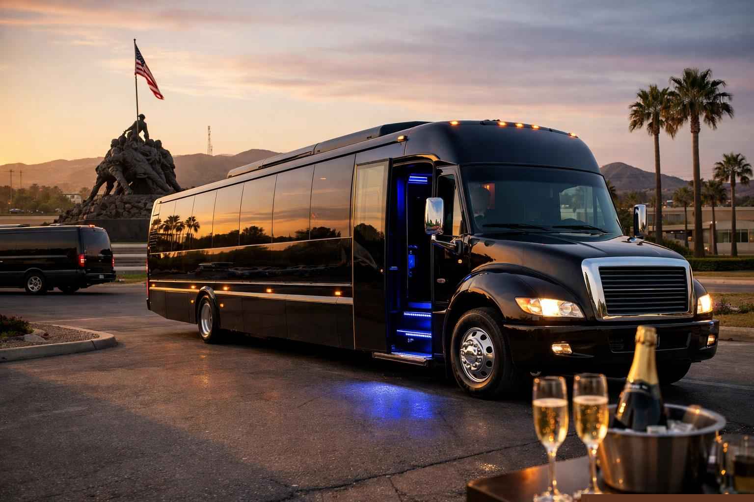 Black Party Bus Rental In Camp Pendleton Mainside California Black Party Buses In Camp Pendleton Mainside California