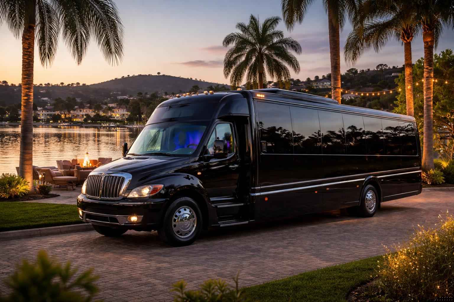 Black Party Buses In Lake San Marcos California